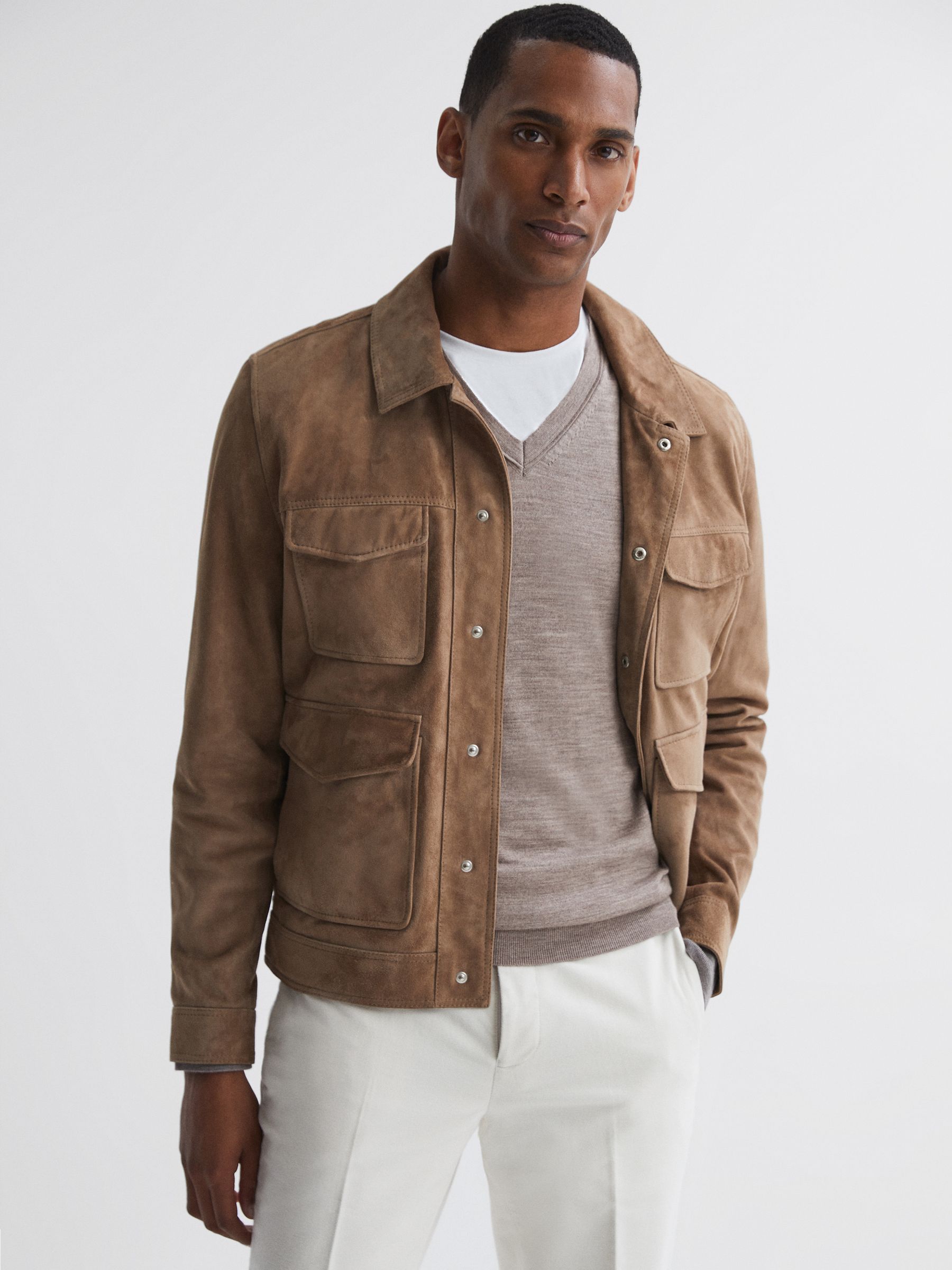 Merino Wool Jumper in Woodsmoke - Image 4 of 5