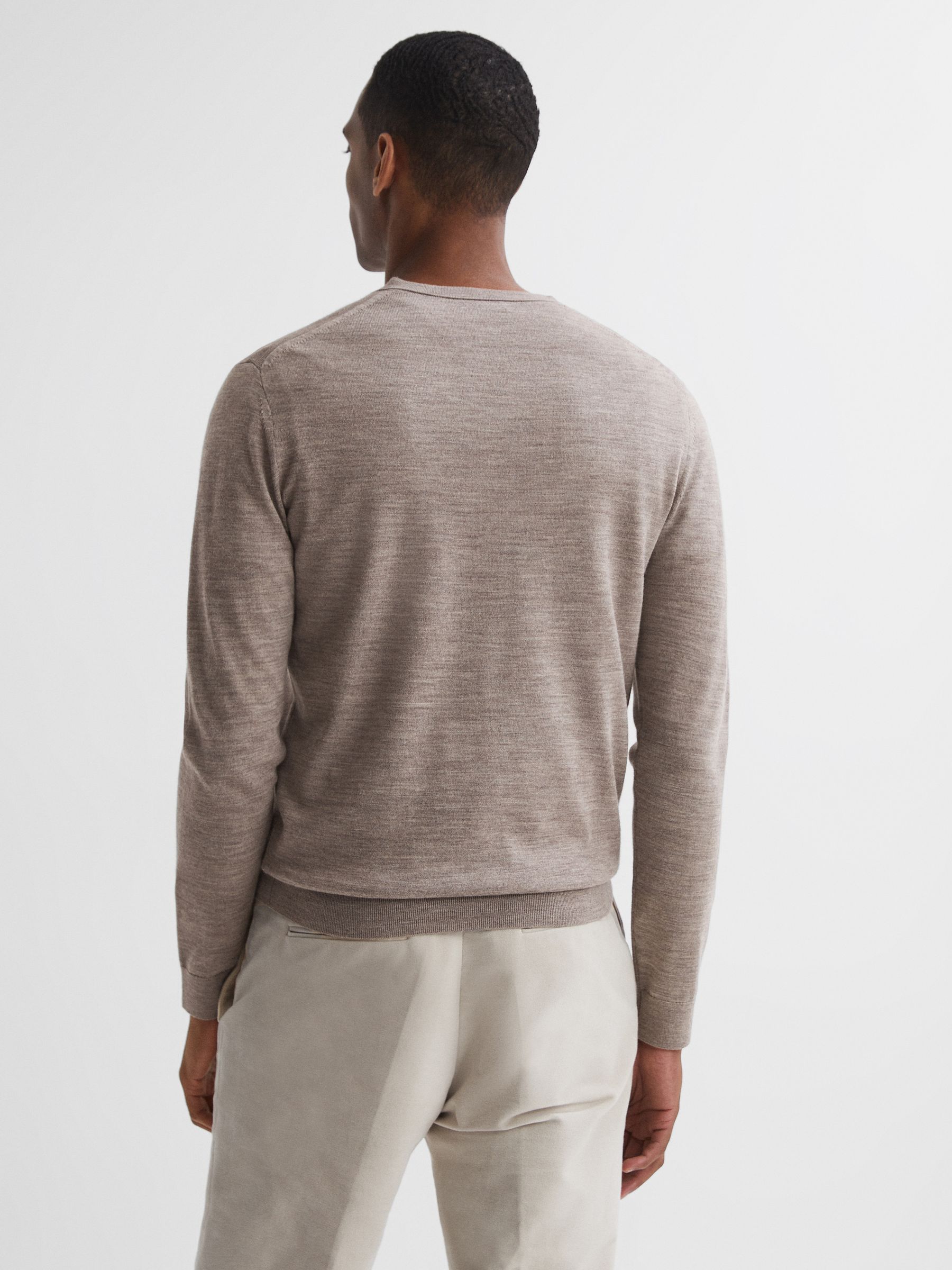 Merino Wool Jumper in Woodsmoke - Image 5 of 5