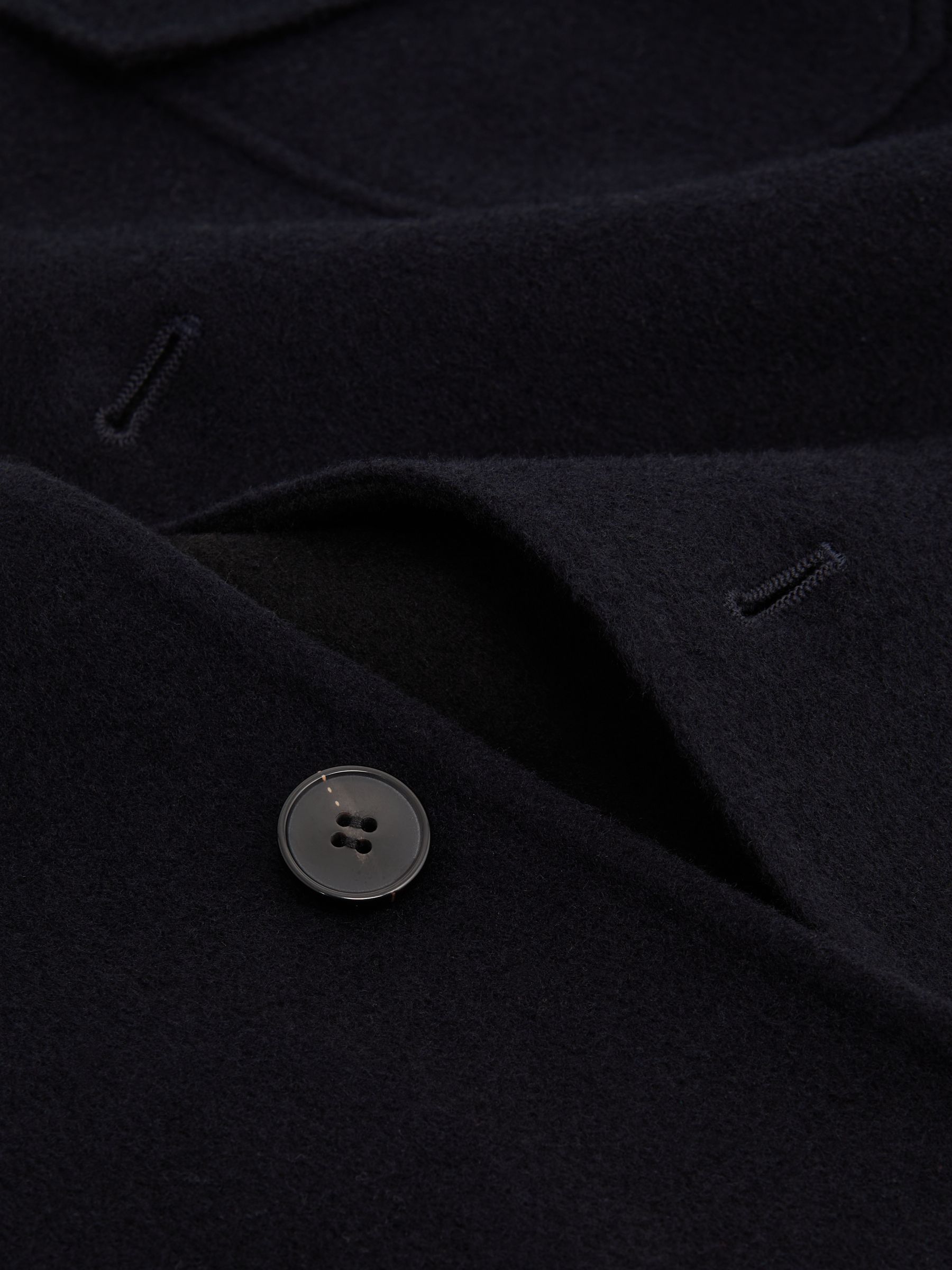 Wool Button Through Jacket in Navy - Image 6 of 6