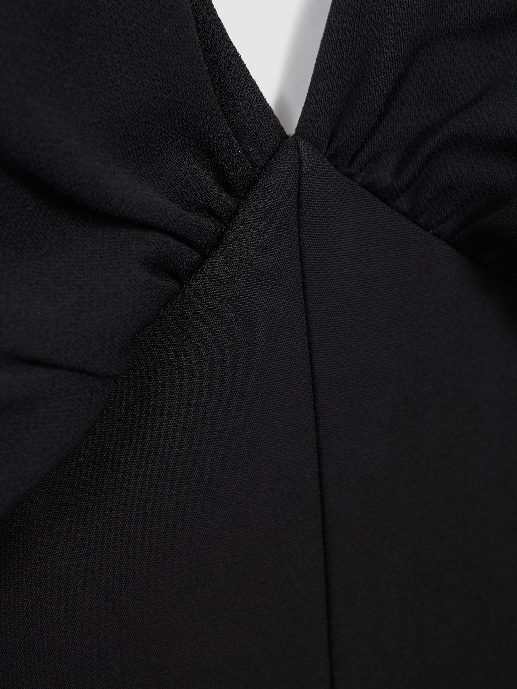 Florere Plunge Neck Wide Leg Jumpsuit in Black - Image 6 of 6