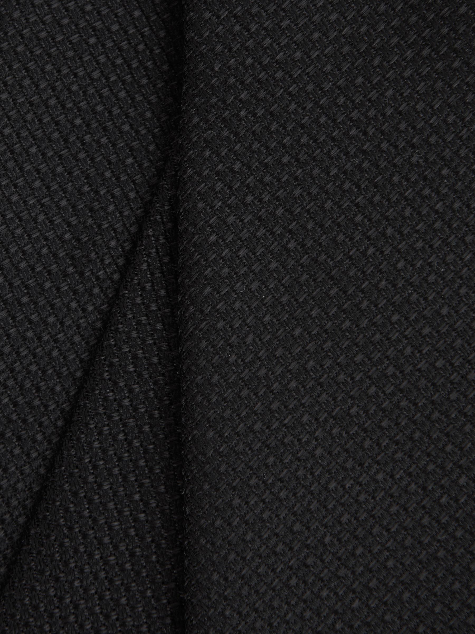 Textured Silk Blend Tie in Black - Image 5 of 5