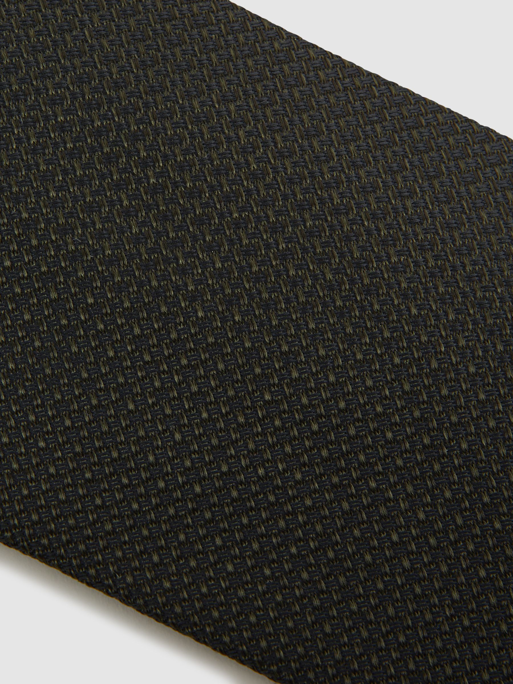 Textured Silk Blend Tie in Dark Green - Image 5 of 5
