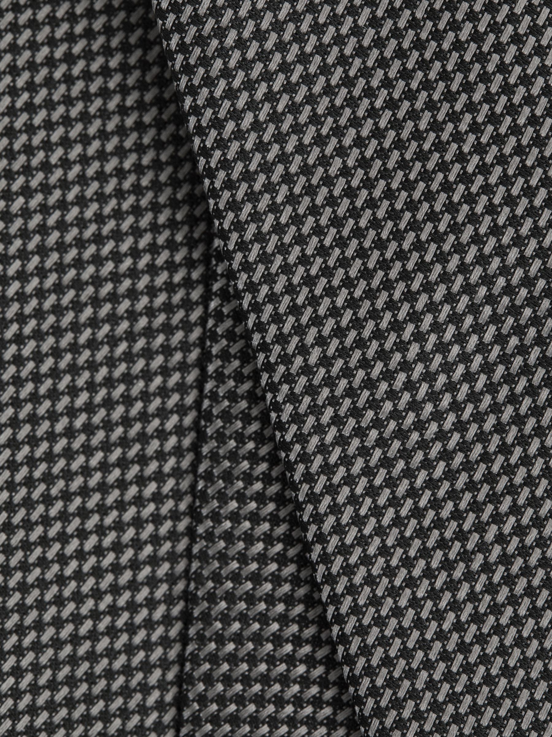 Textured Silk Blend Tie in Charcoal - Image 5 of 6