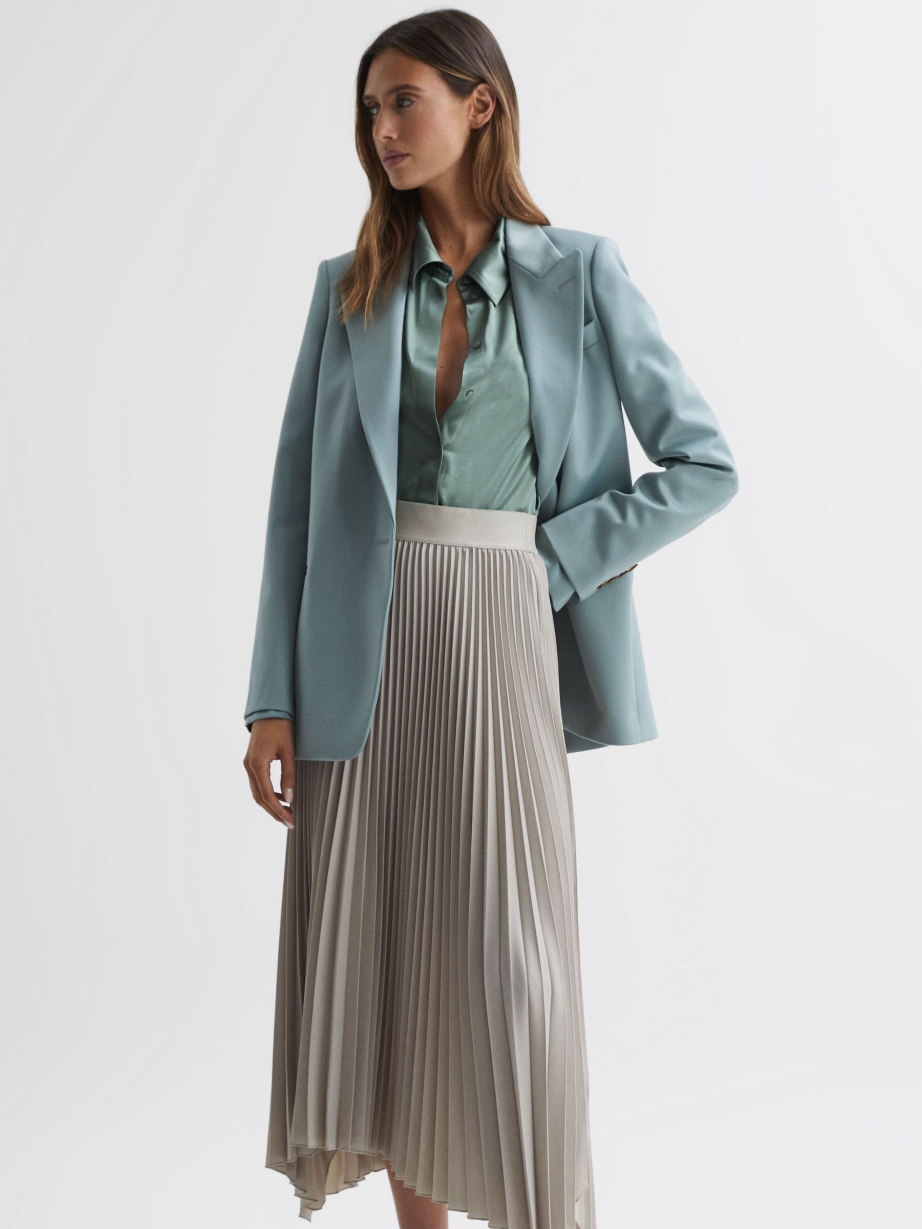 Silk Shirt in Sage - Image 5 of 5