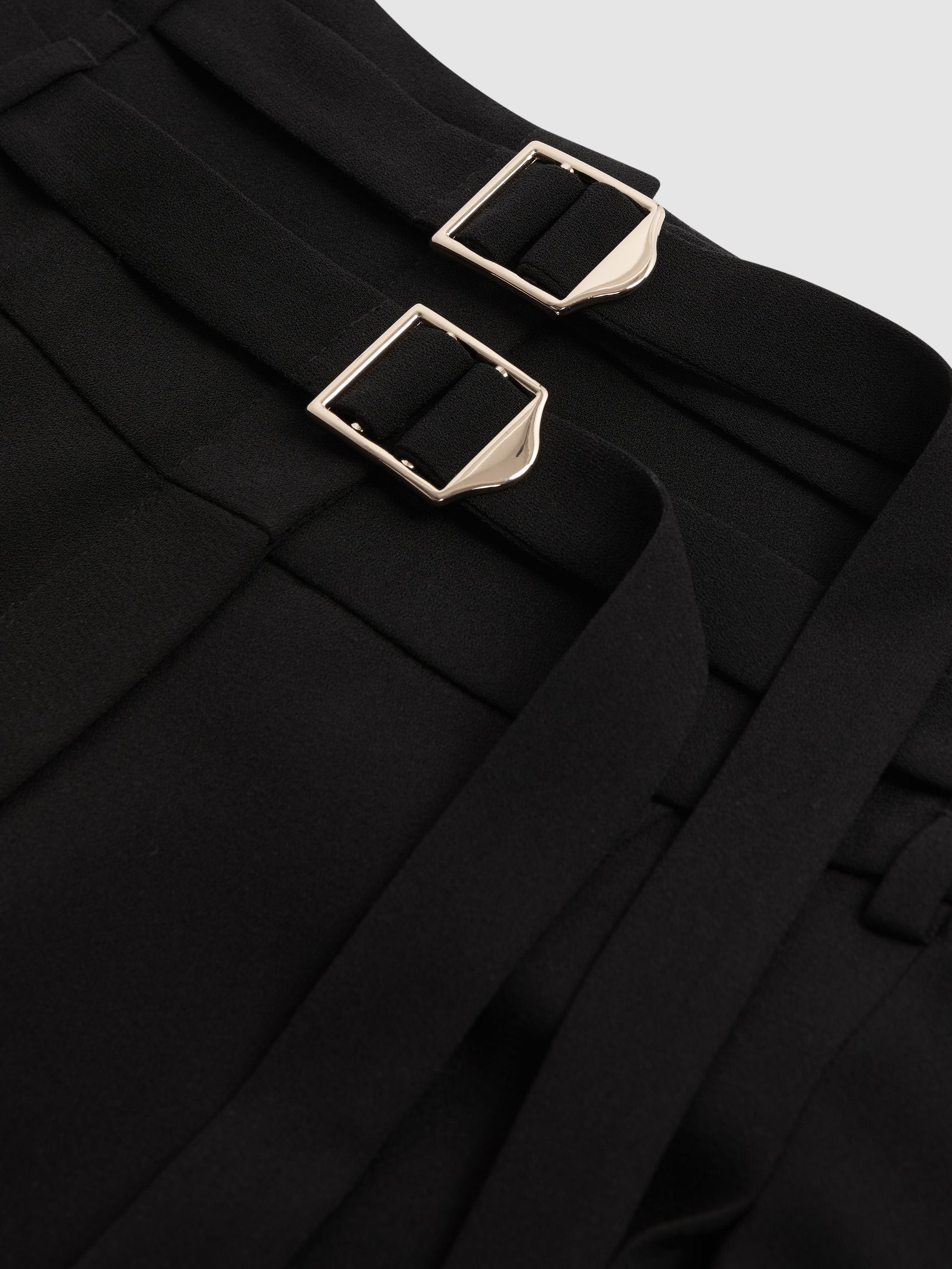 Florere Wide Leg Belted Trousers in Black - Image 5 of 5