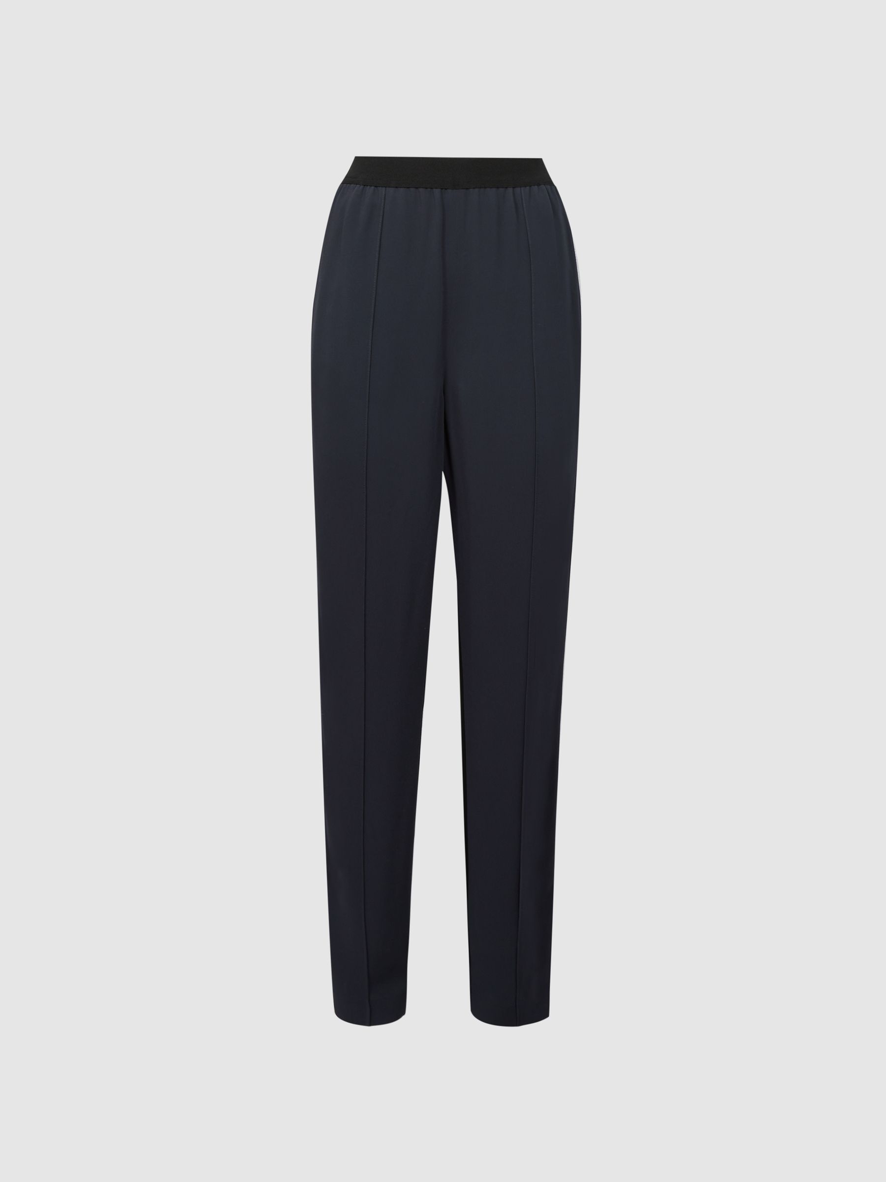 Tapered Split Hem Trousers in Black - Image 2 of 5