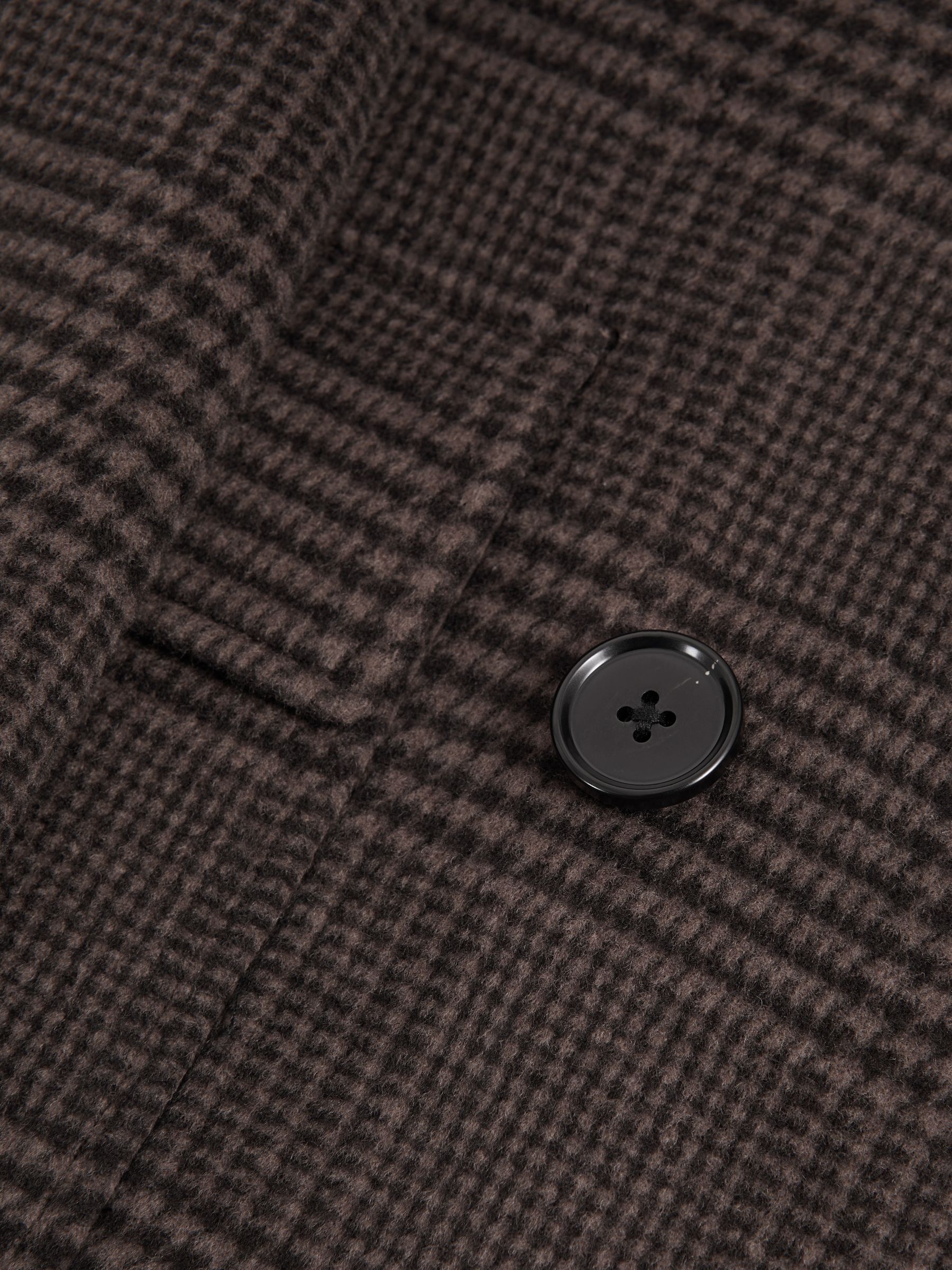 Wool Check Double Breasted Coat in Brown - Image 5 of 5