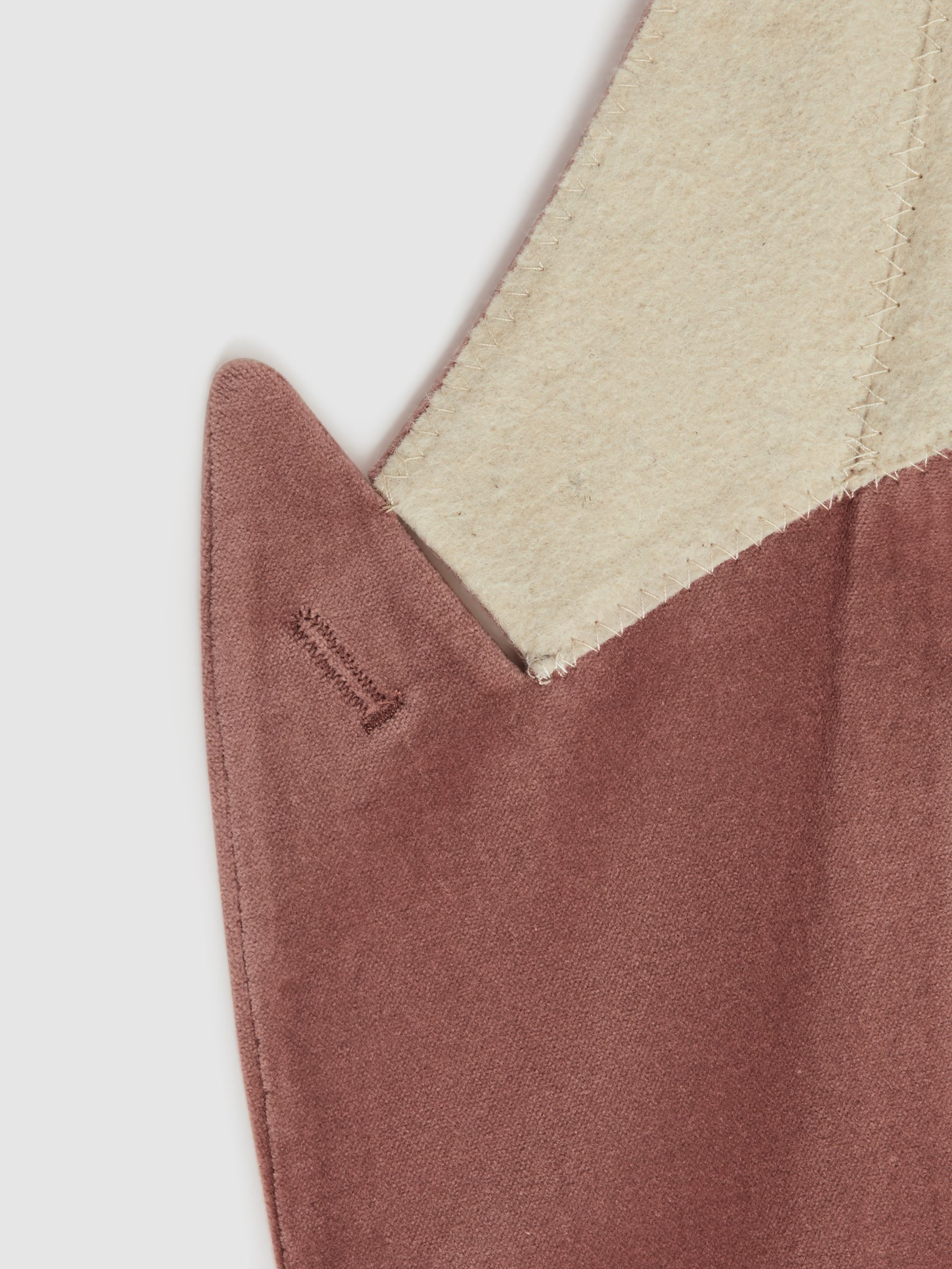 Slim Fit Velvet Single Breasted Blazer in Dusty Pink - Image 7 of 7