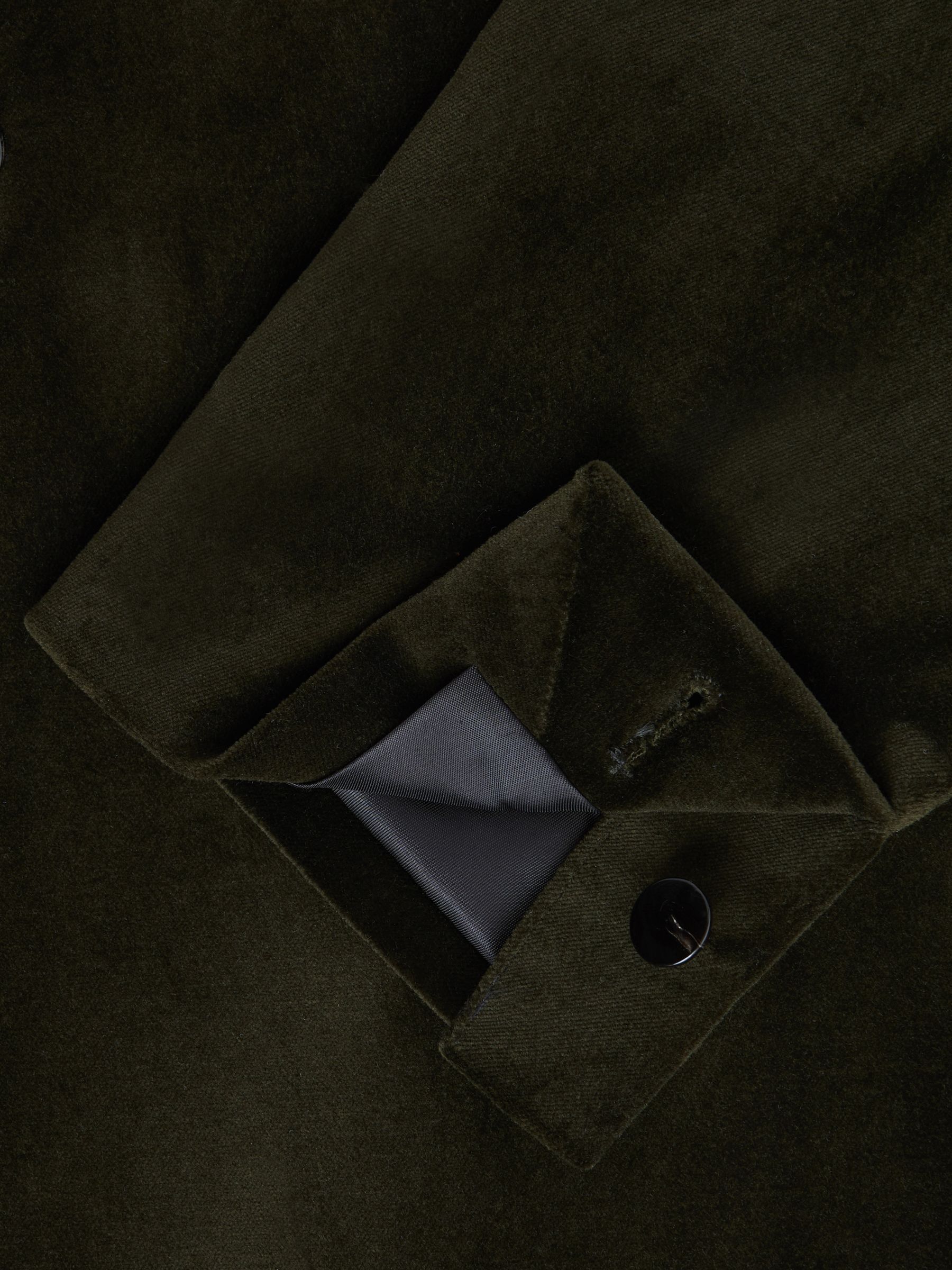 Slim Fit Velvet Single Breasted Blazer in Emerald - Image 6 of 7