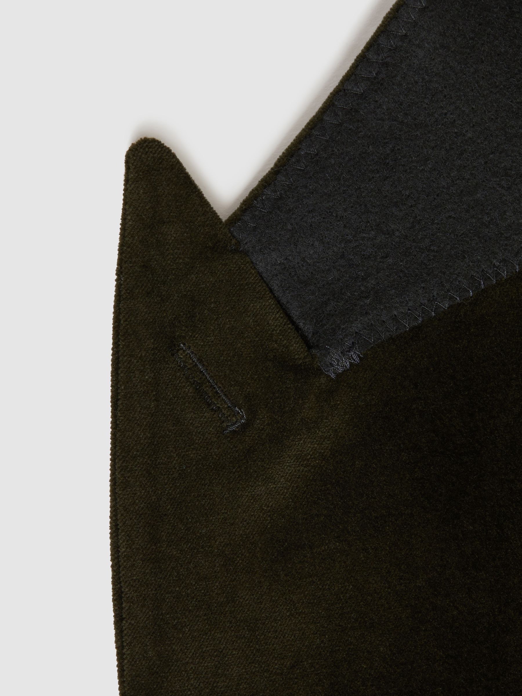Slim Fit Velvet Single Breasted Blazer in Emerald - Image 7 of 7