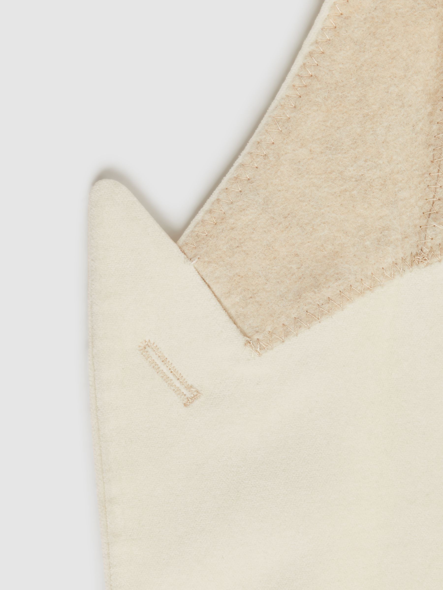 Slim Fit Velvet Single Breasted Blazer in White - Image 8 of 8