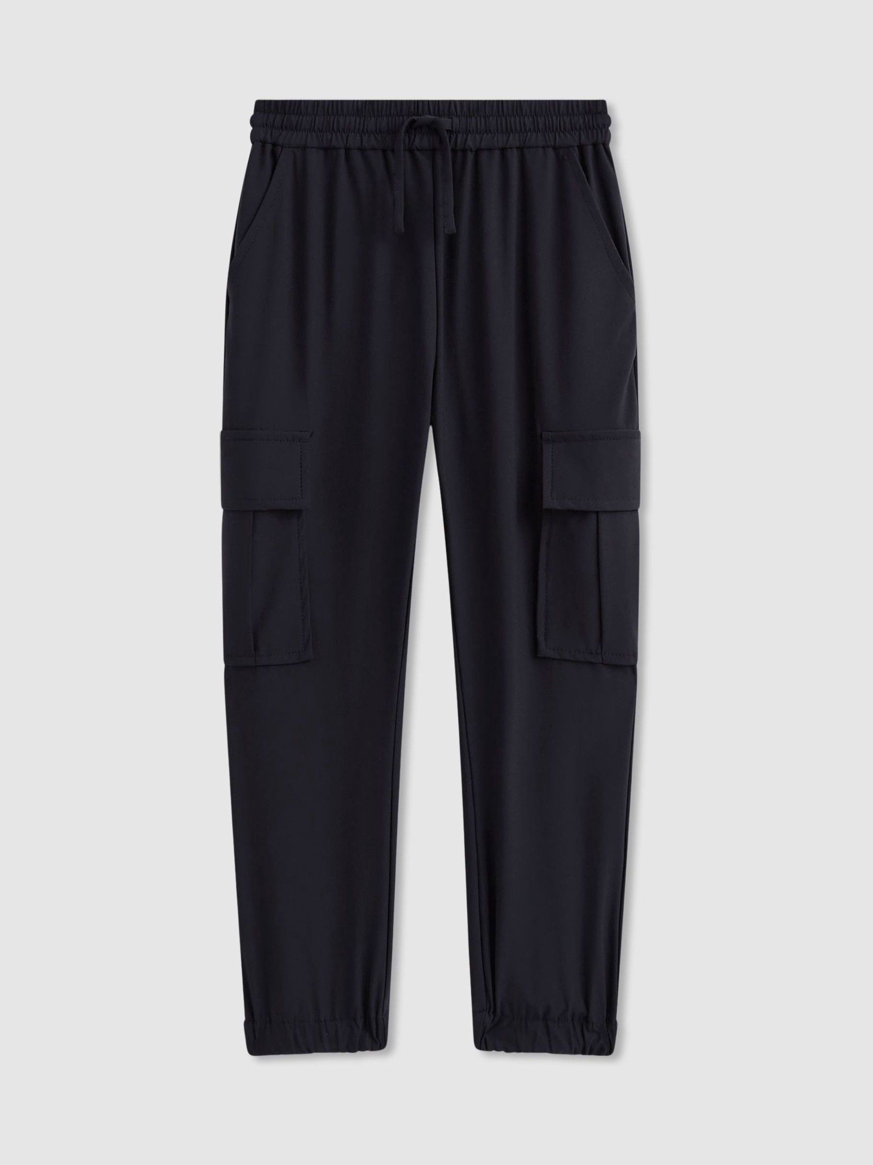 9-14 yrs Technical Drawstring Cuffed Cargo Trousers in Navy - Image 2 of 5