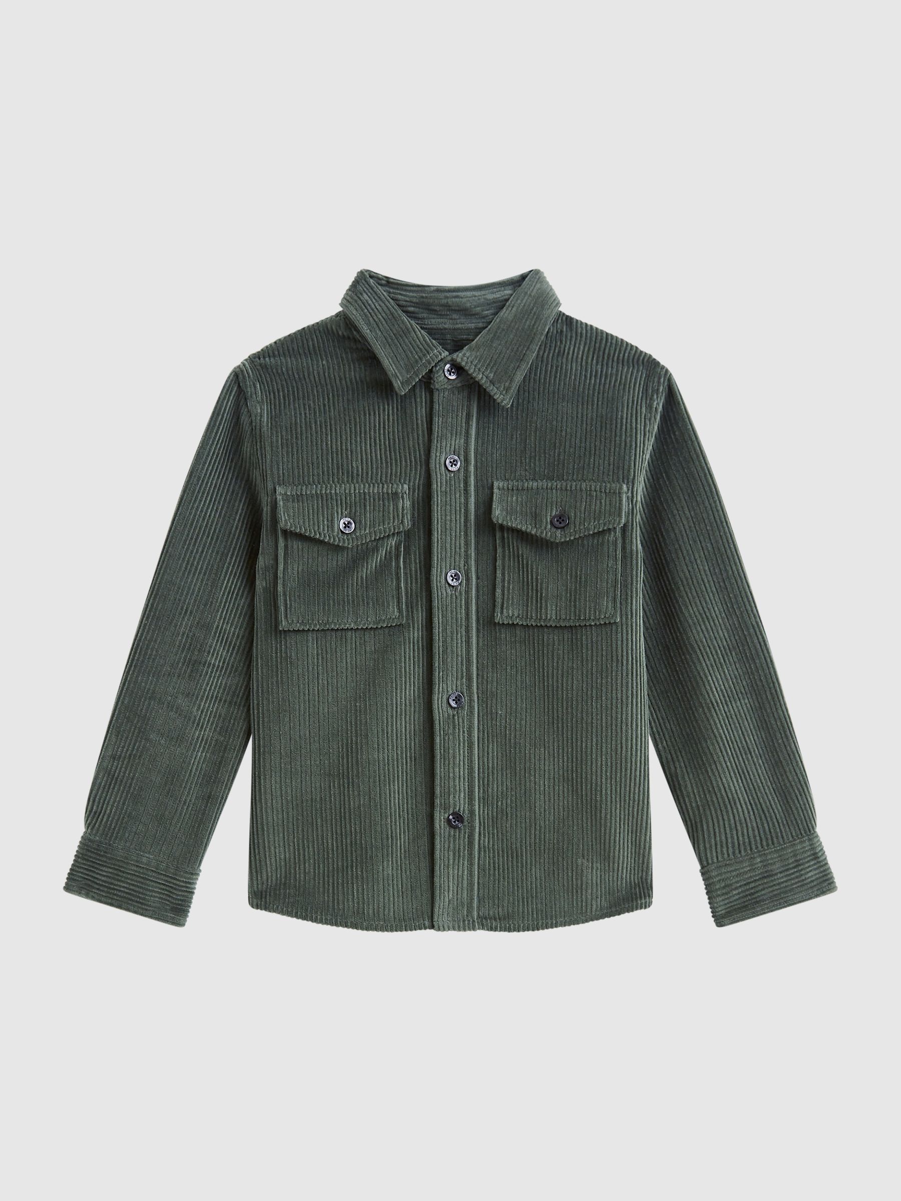 Senior Corduroy Twin Pocket Overshirt in Ivy Green - Image 2 of 6