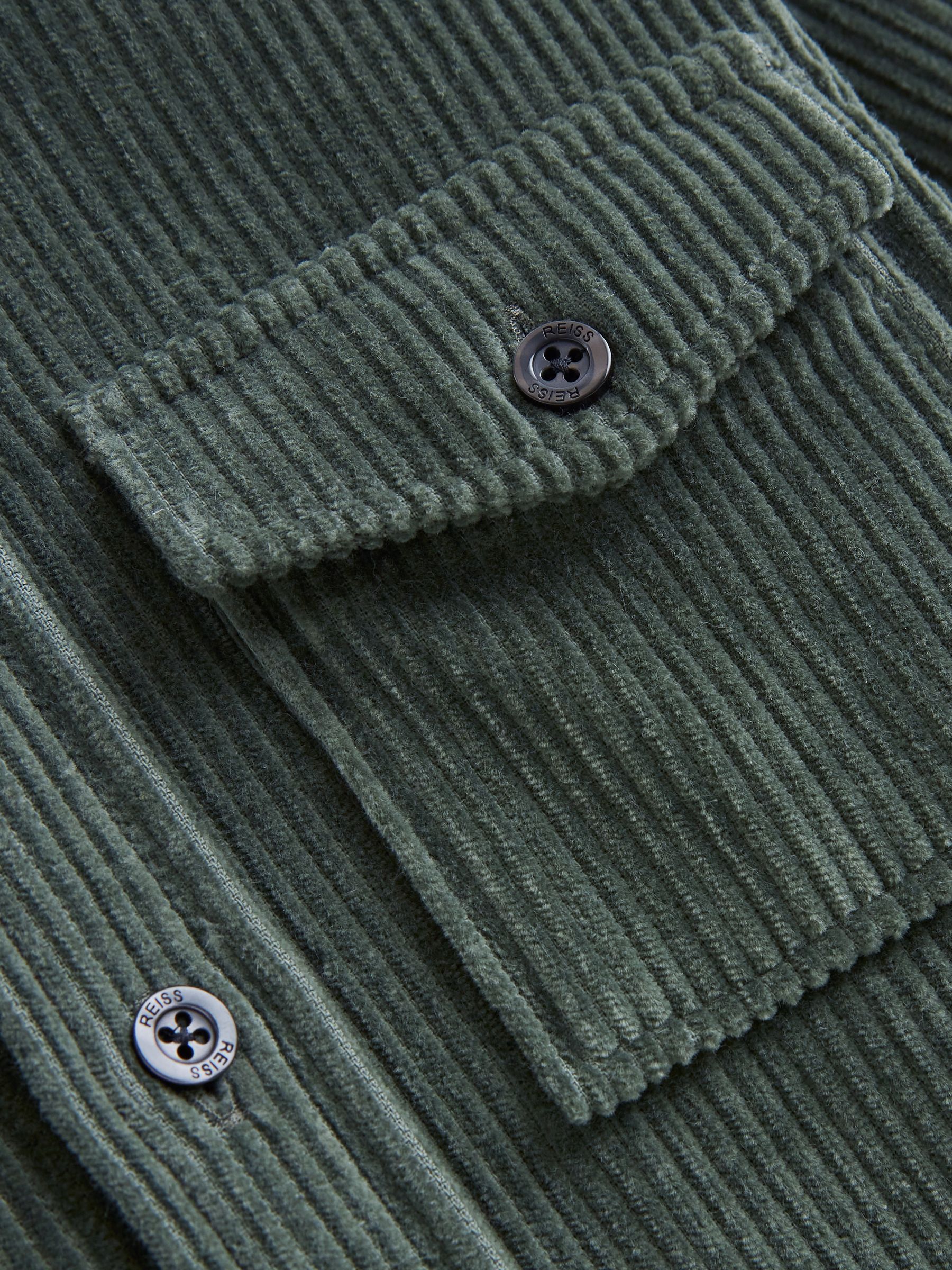 Senior Corduroy Twin Pocket Overshirt in Ivy Green - Image 6 of 6