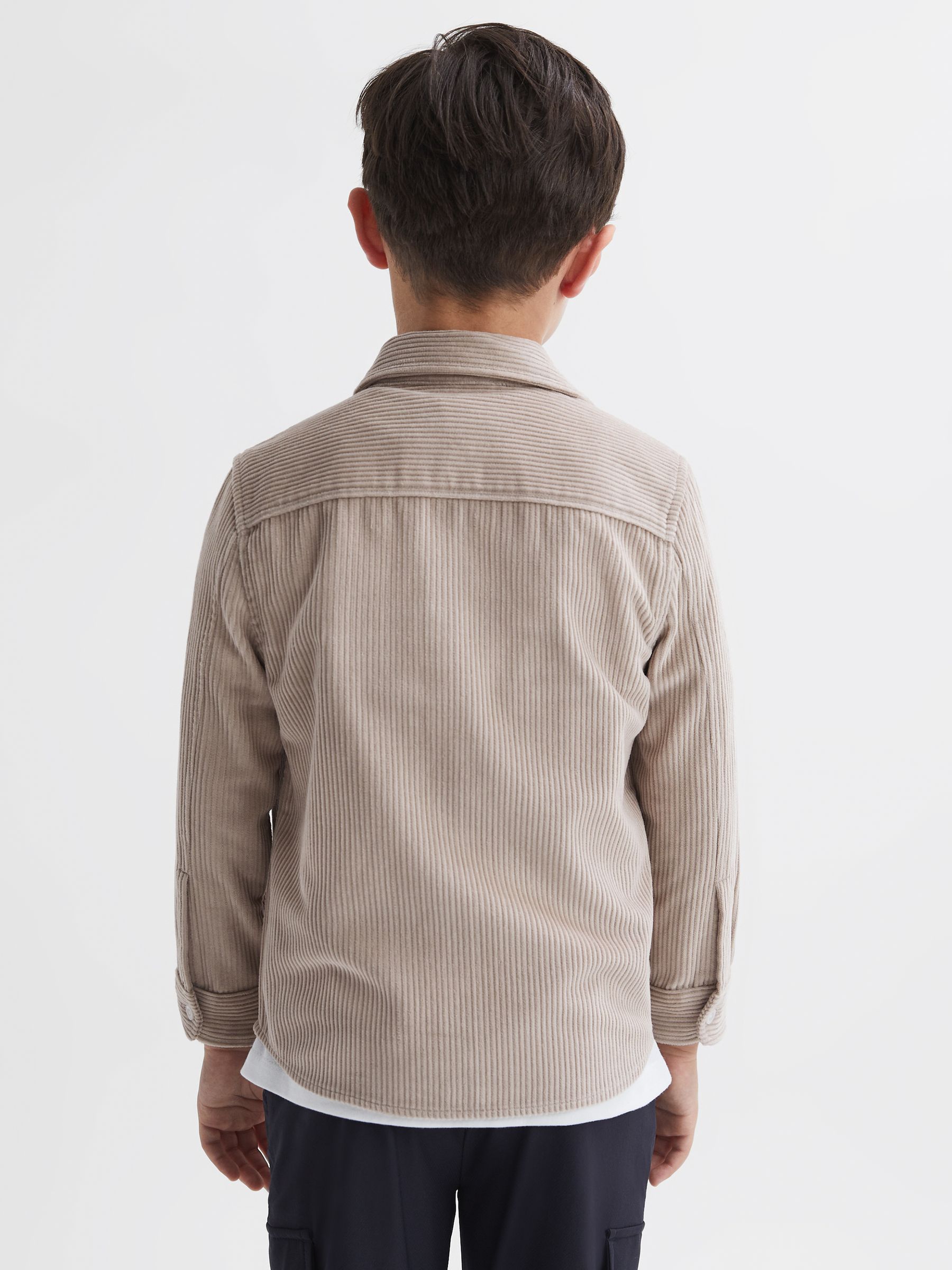 Junior Corduroy Twin Pocket Overshirt in Mink - Image 5 of 6