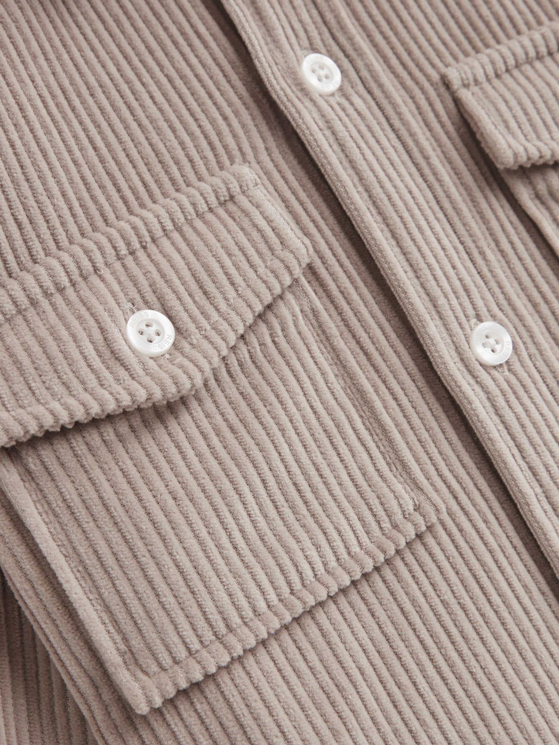Junior Corduroy Twin Pocket Overshirt in Mink - Image 6 of 6