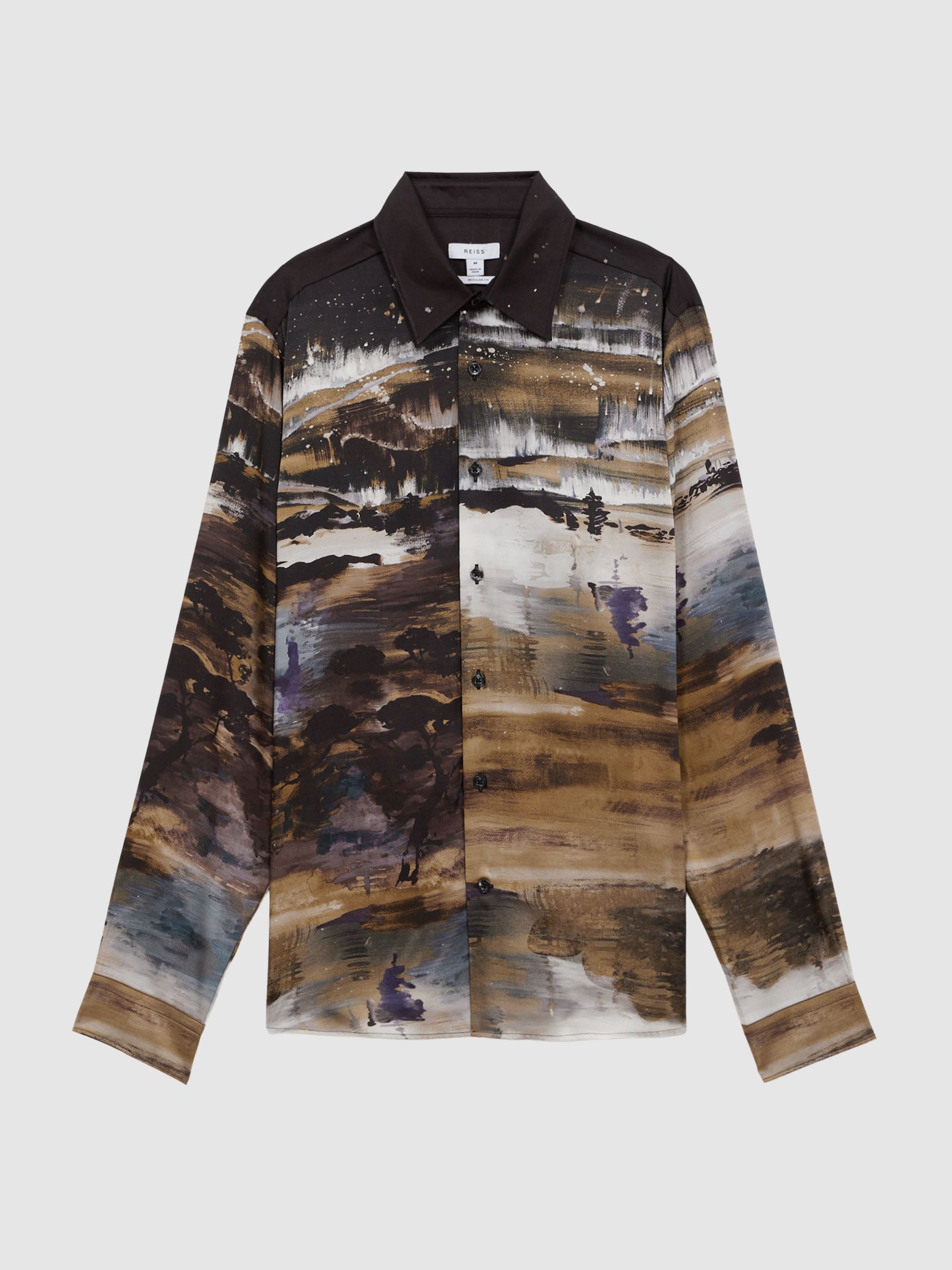 Landscape Button-Through Shirt in Black Multi - Image 2 of 5 Landscape Button-Through Shirt in Black Multi - Image 2 of 5