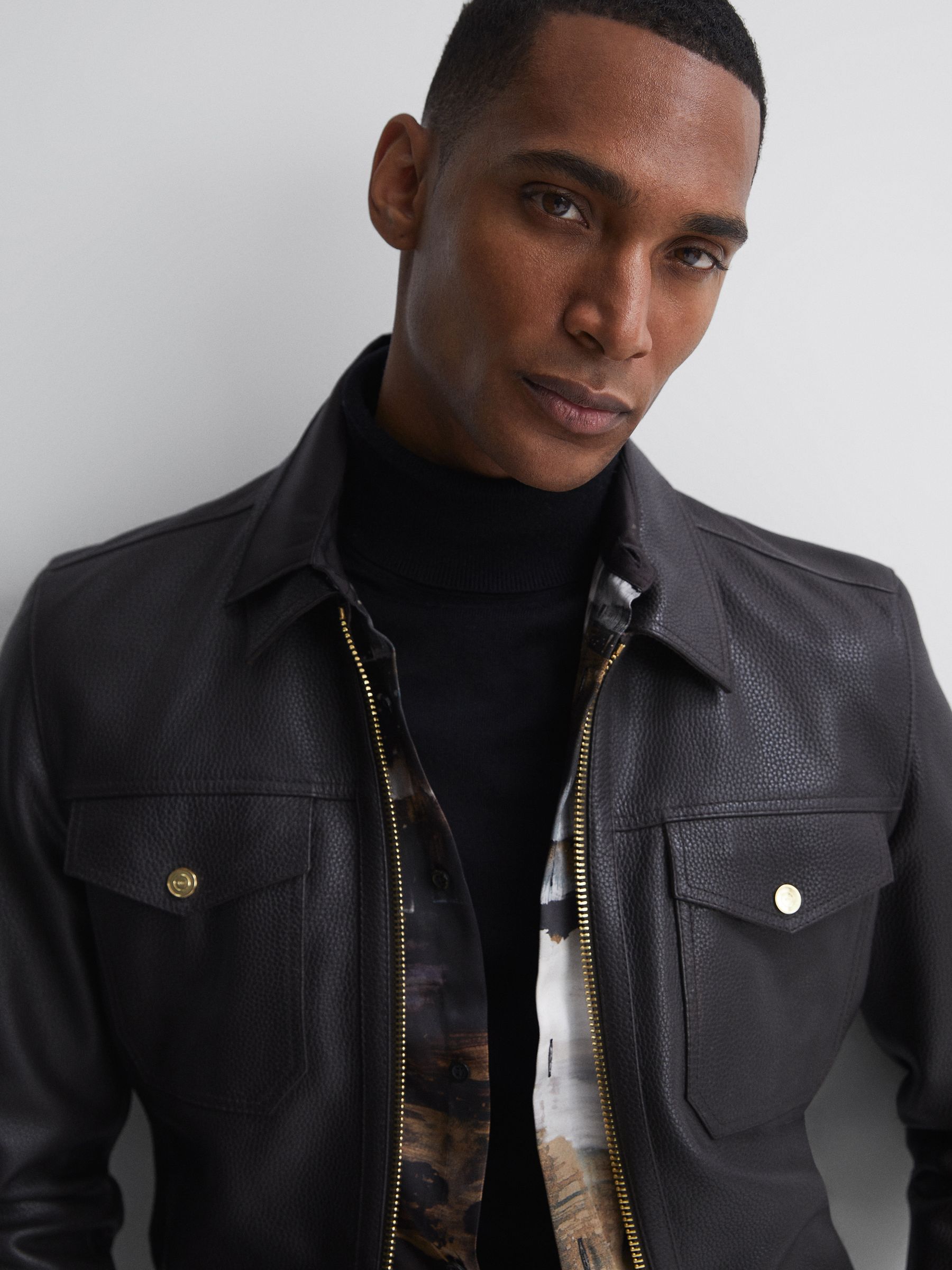 Landscape Button-Through Shirt in Black Multi - Image 3 of 5