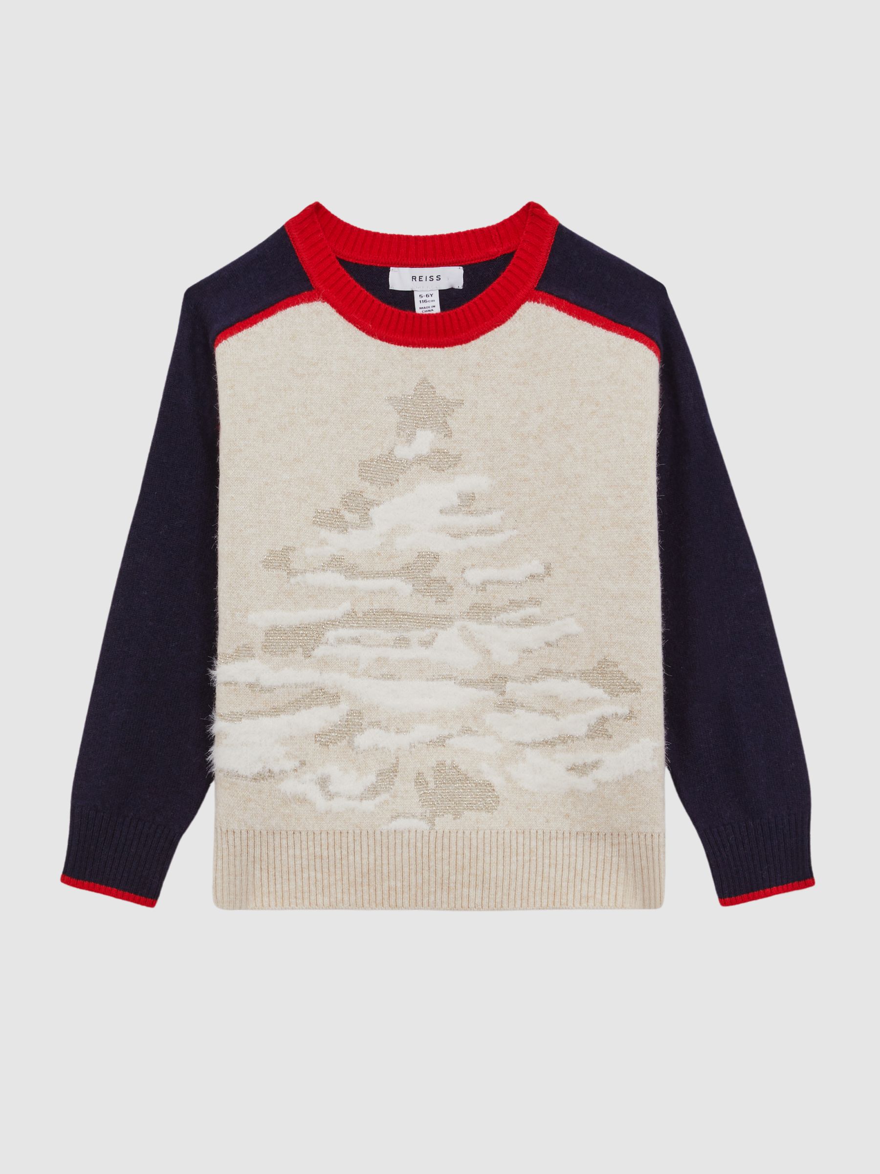 Casual Knitted Festive Jumper in Blue - Image 2 of 6