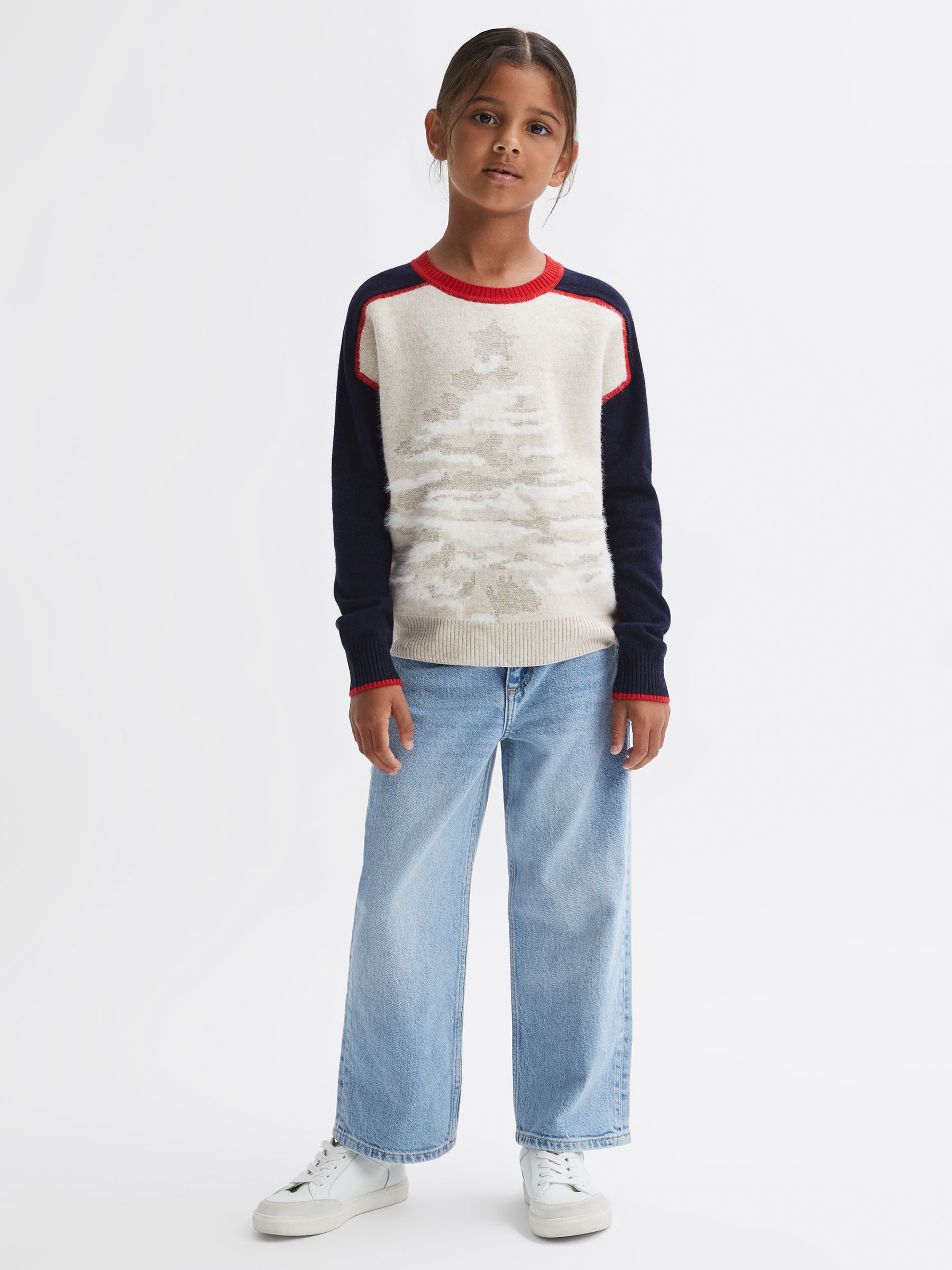 Casual Knitted Festive Jumper in Blue - Image 3 of 6