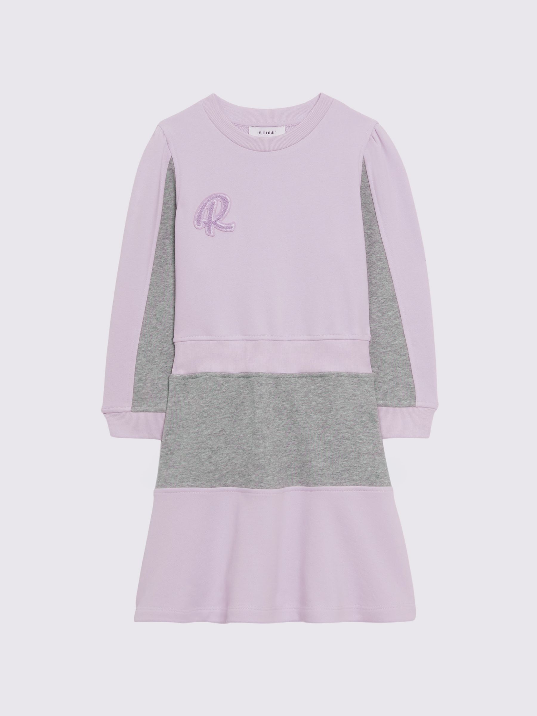 9-14 yrs Colourblock Motif Jersey Dress in Lilac - Image 2 of 5