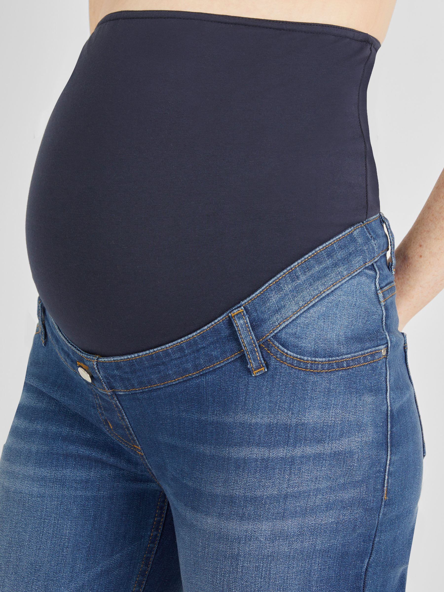 Mid Wash Blue Mom Maternity Denim Jeans - Image 5 of 5