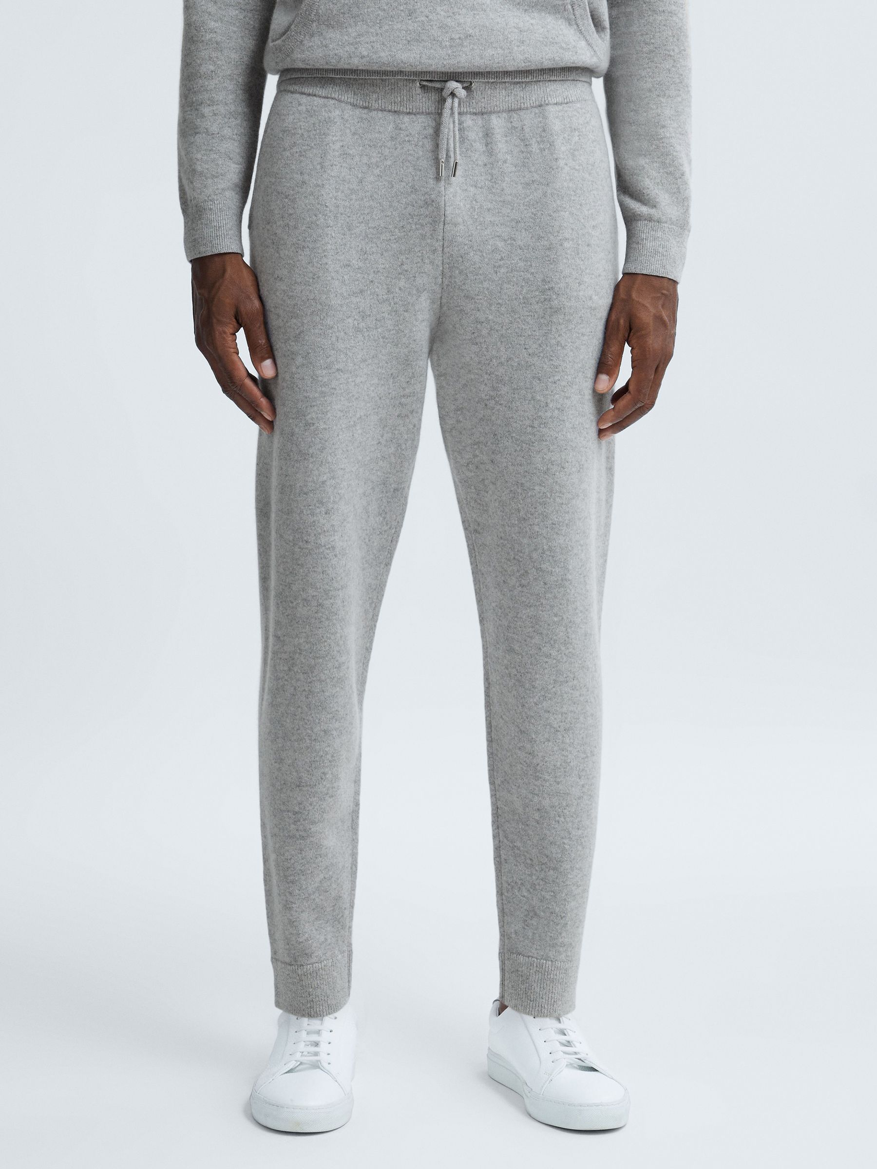 Atelier Cashmere Blend Joggers in Soft Grey Melange - Image 3 of 6