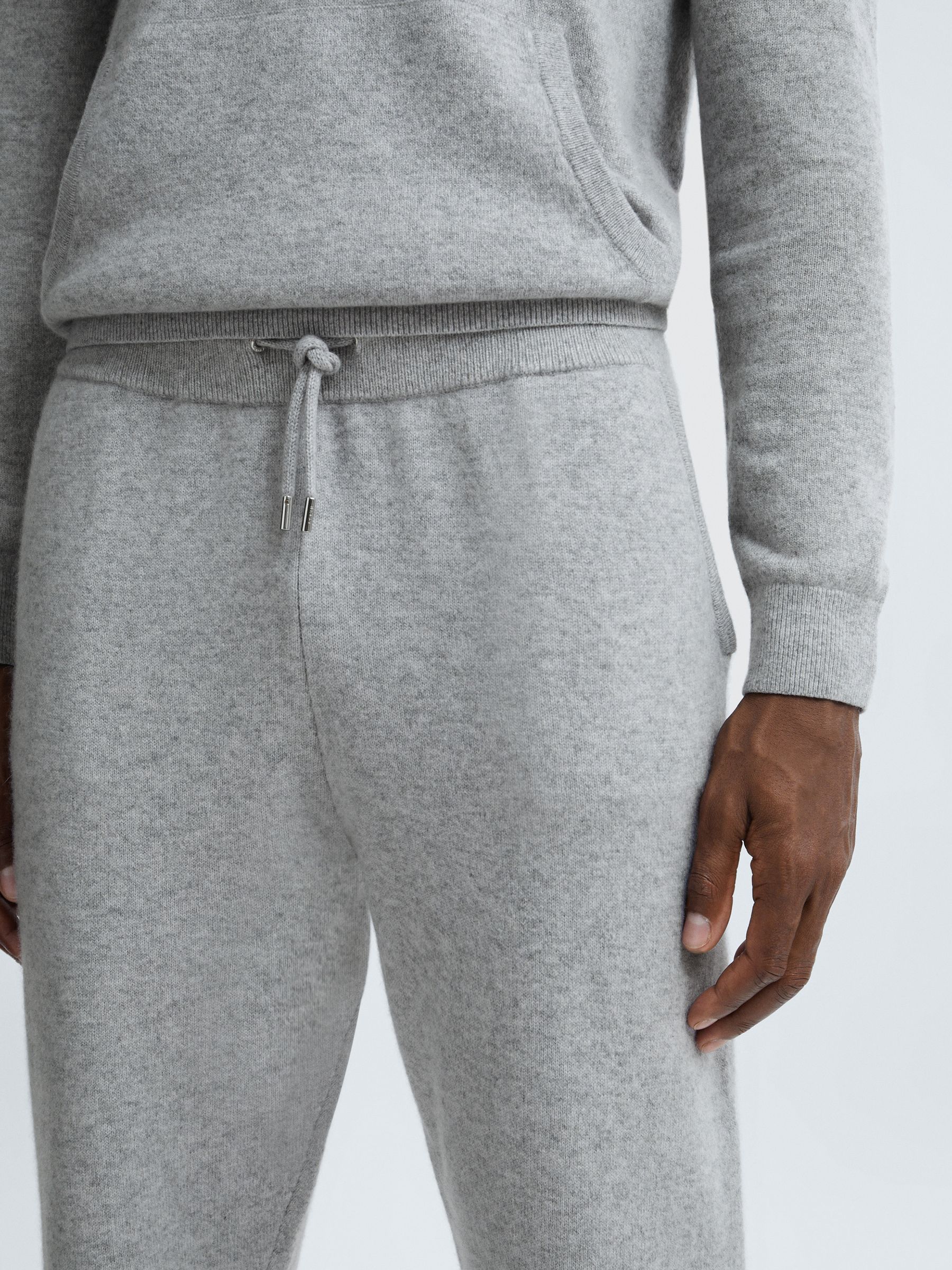 Atelier Cashmere Blend Joggers in Soft Grey Melange - Image 4 of 6