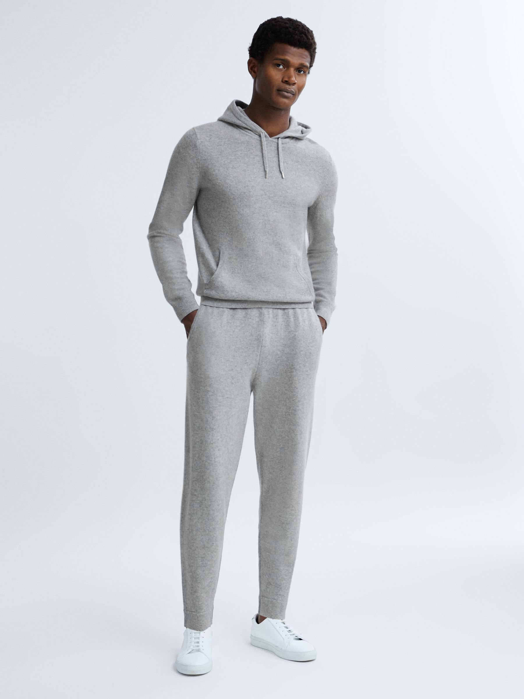 Atelier Cashmere Hoodie in Soft Grey Melange - Image 4 of 6