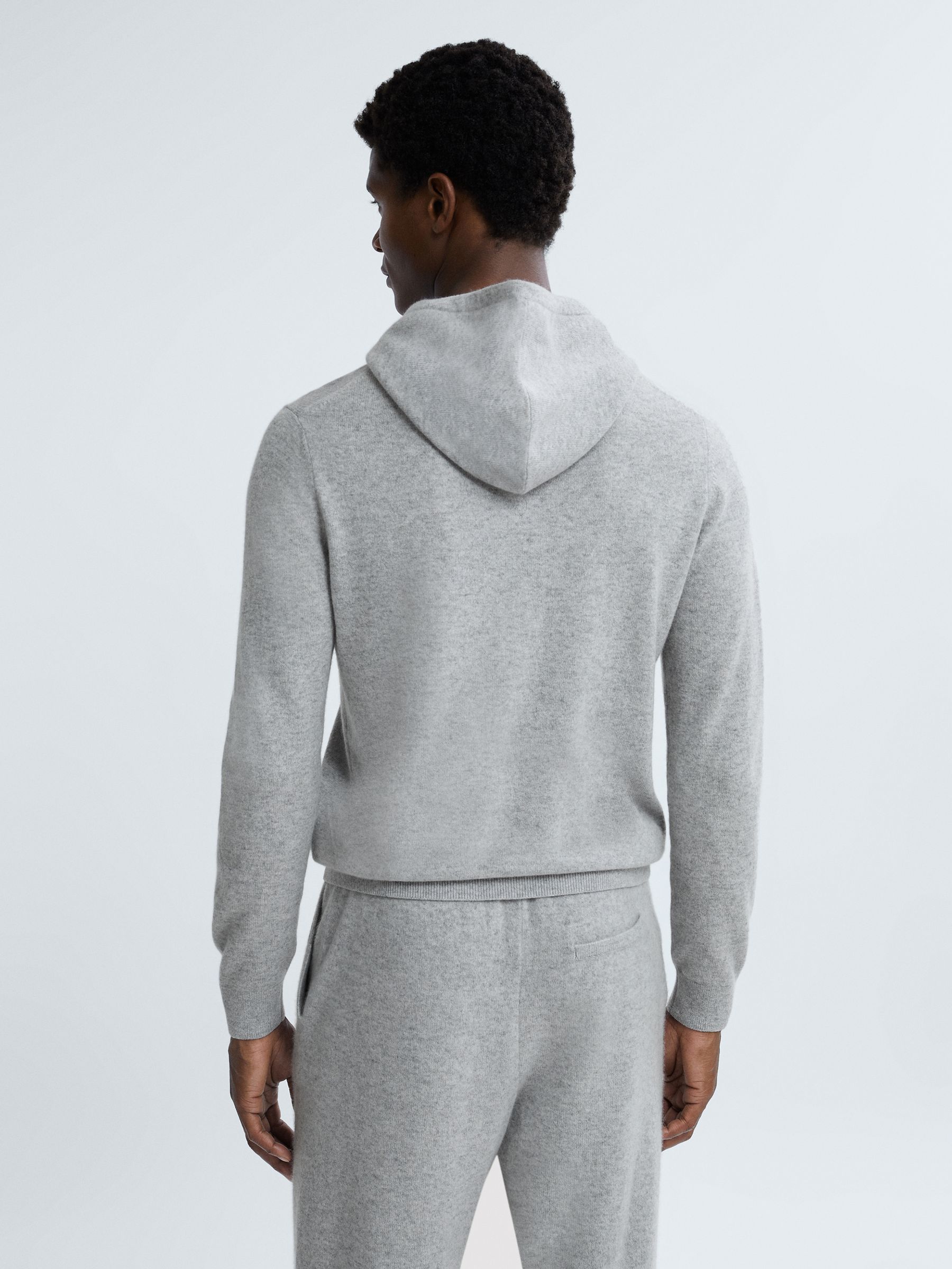 Atelier Cashmere Hoodie in Soft Grey Melange - Image 5 of 6