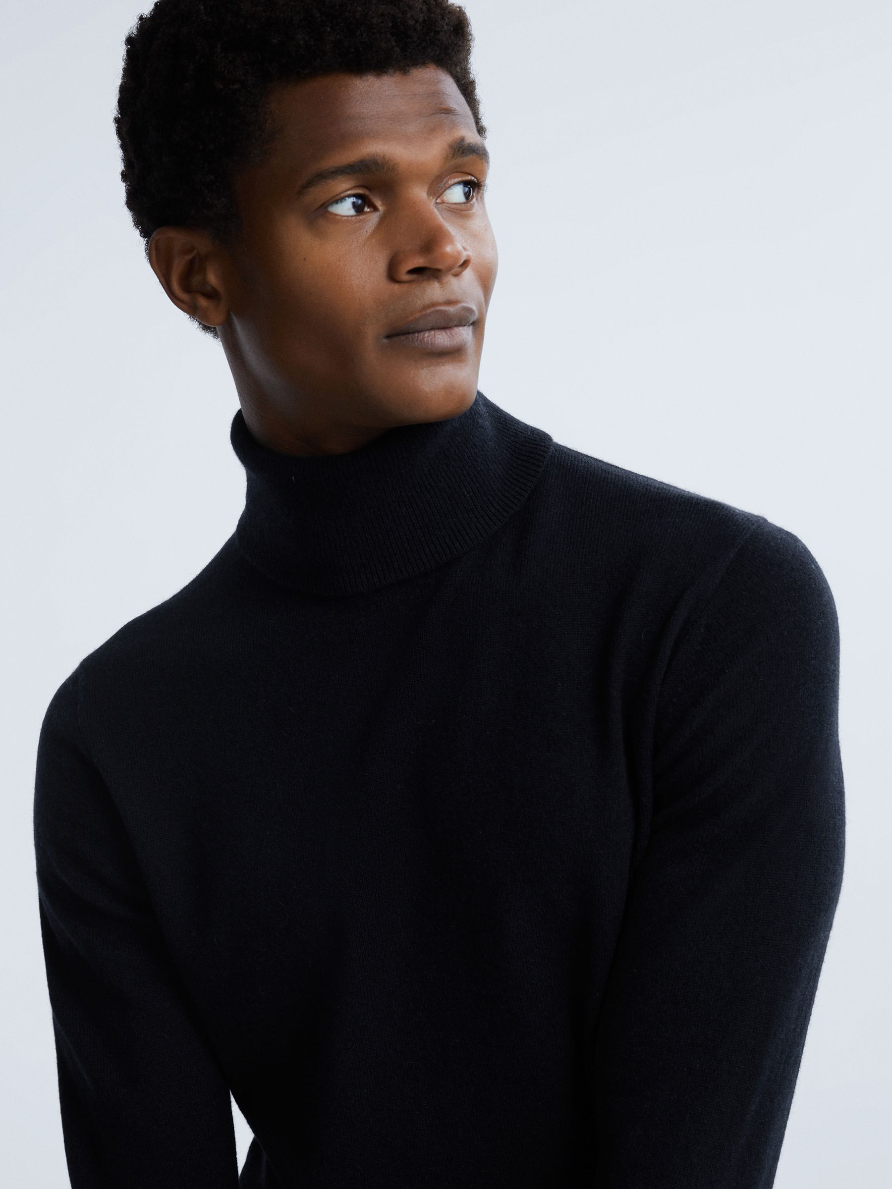 Atelier Cashmere Roll Neck Jumper in Navy - Image 4 of 6