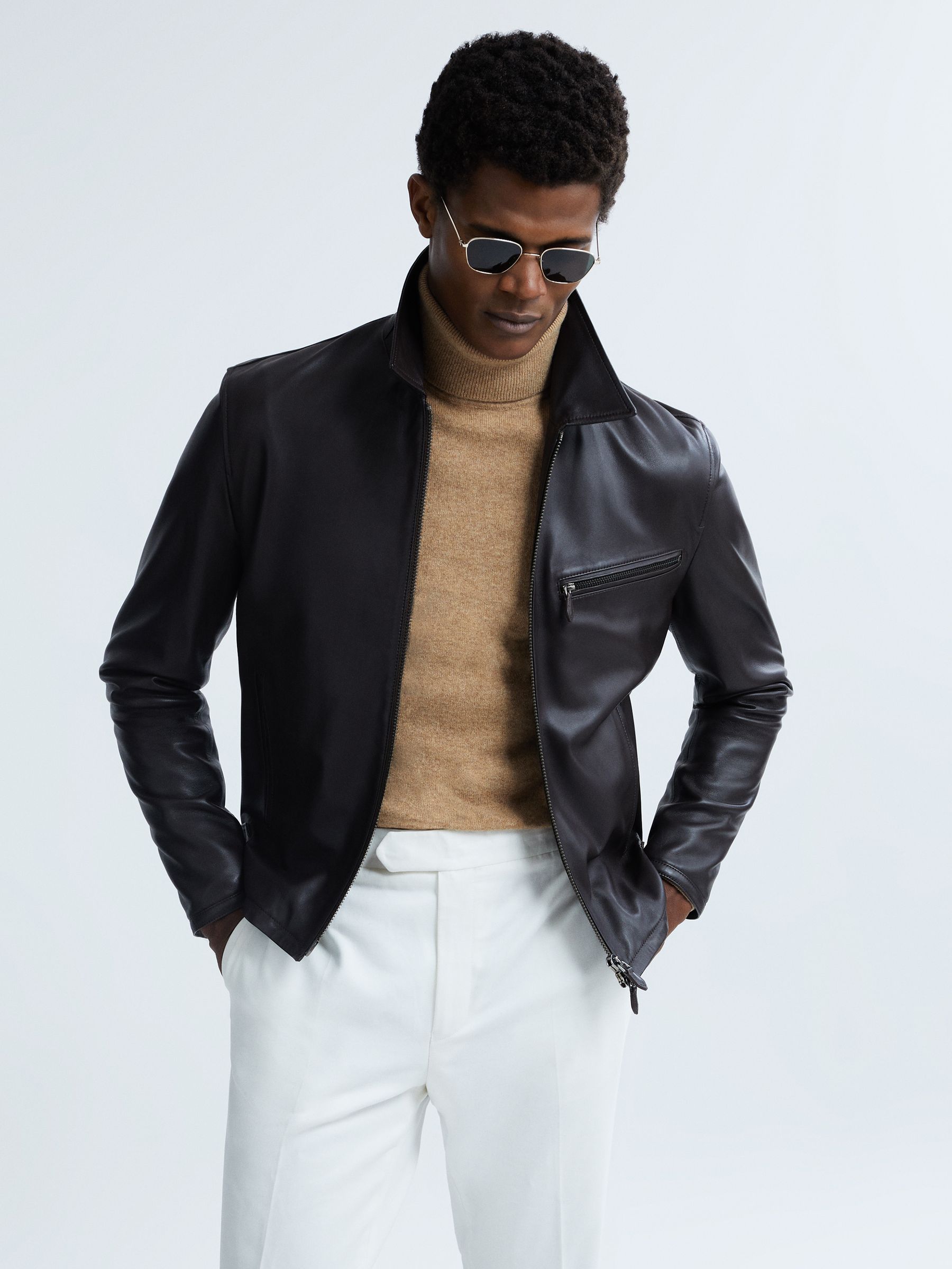 Atelier Cashmere Roll Neck Jumper in Camel - Image 1 of 7