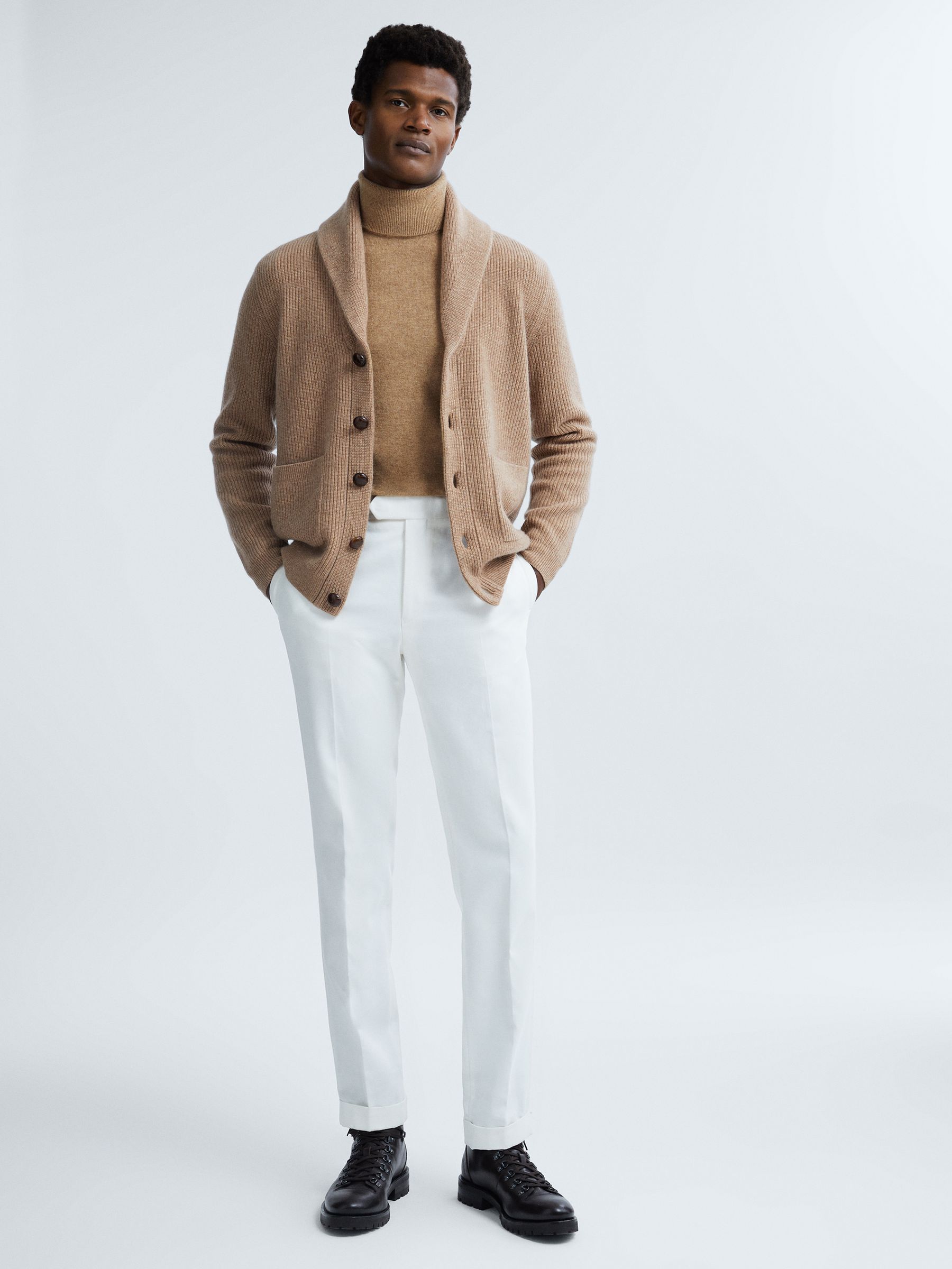 Atelier Cashmere Roll Neck Jumper in Camel - Image 3 of 7