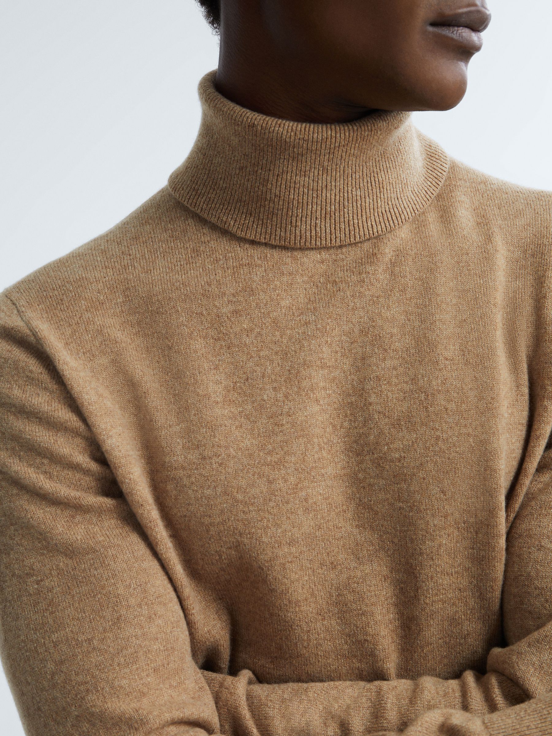 Atelier Cashmere Roll Neck Jumper in Camel - Image 4 of 7