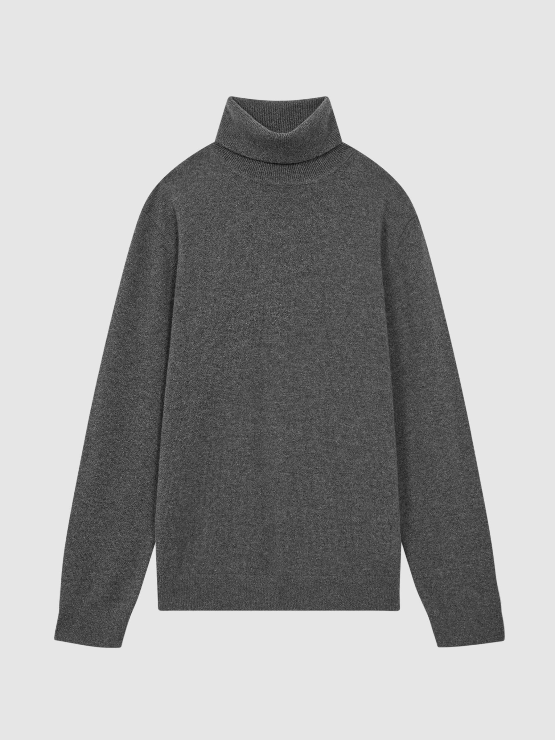 Atelier Cashmere Roll Neck Jumper in Charcoal Melange - Image 2 of 6