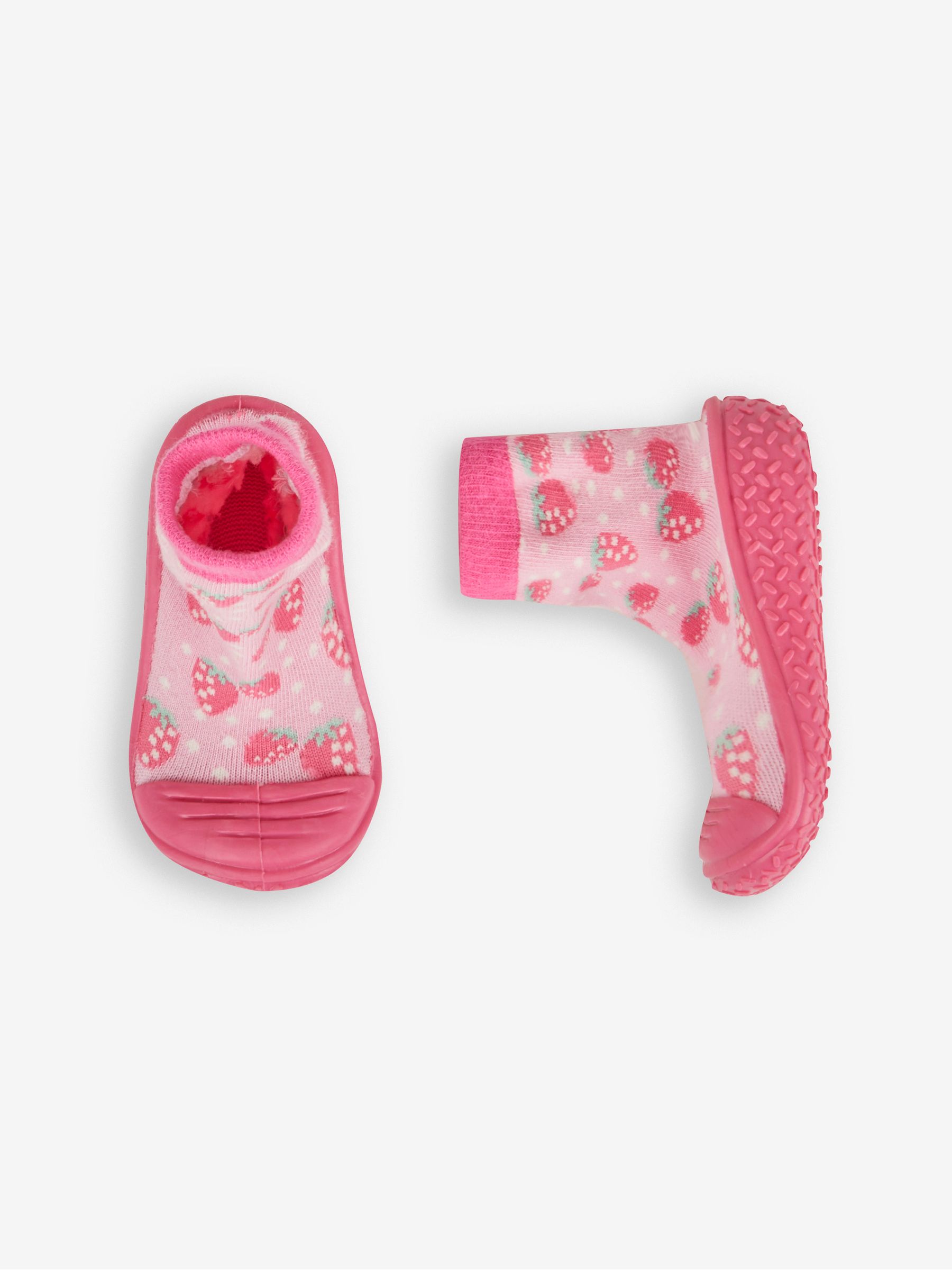 Pink Strawberry Indoor Outdoor Slipper Socks - Image 4 of 4