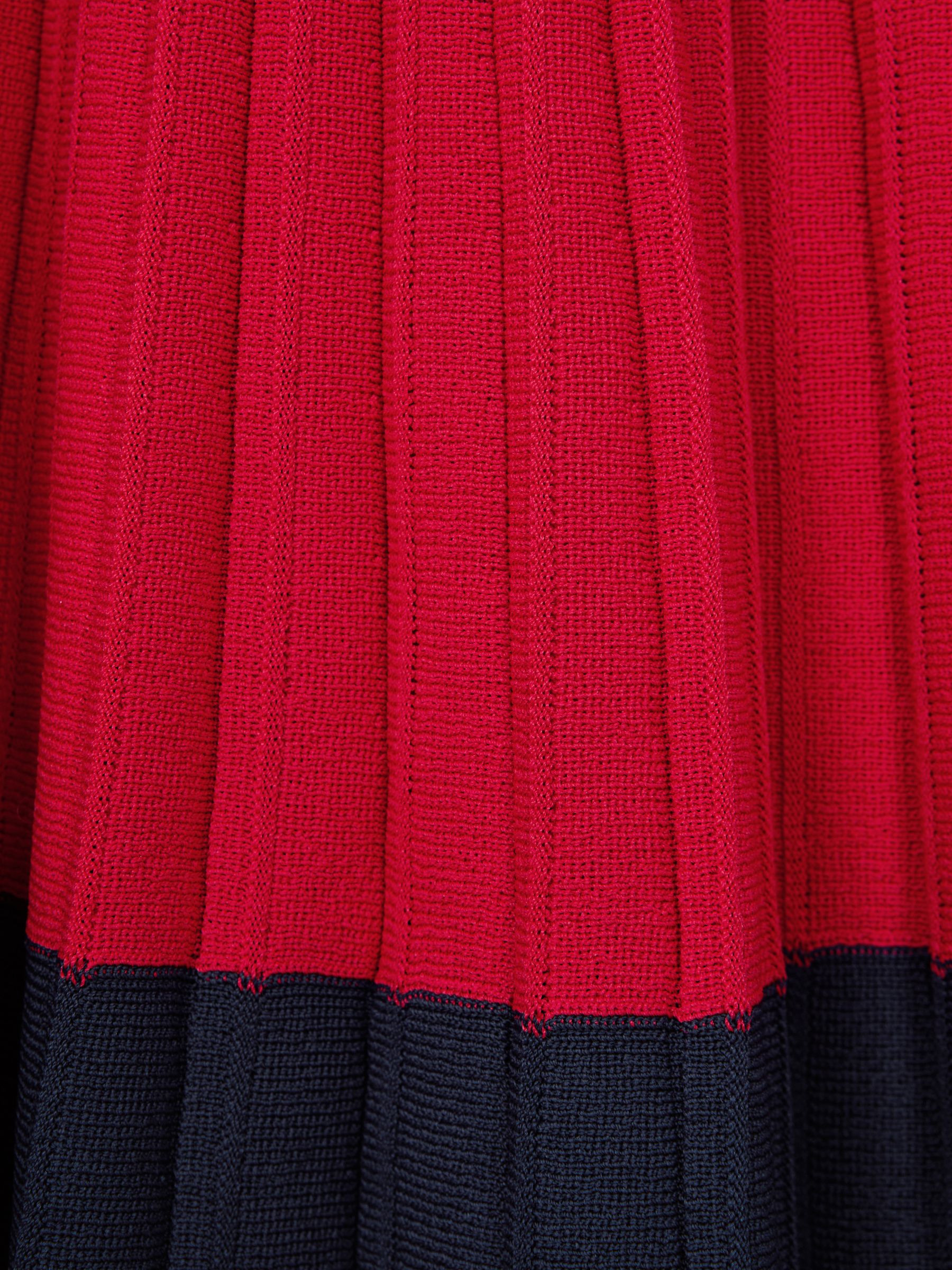 Senior Knitted Polo Skater Dress in Red - Image 7 of 7