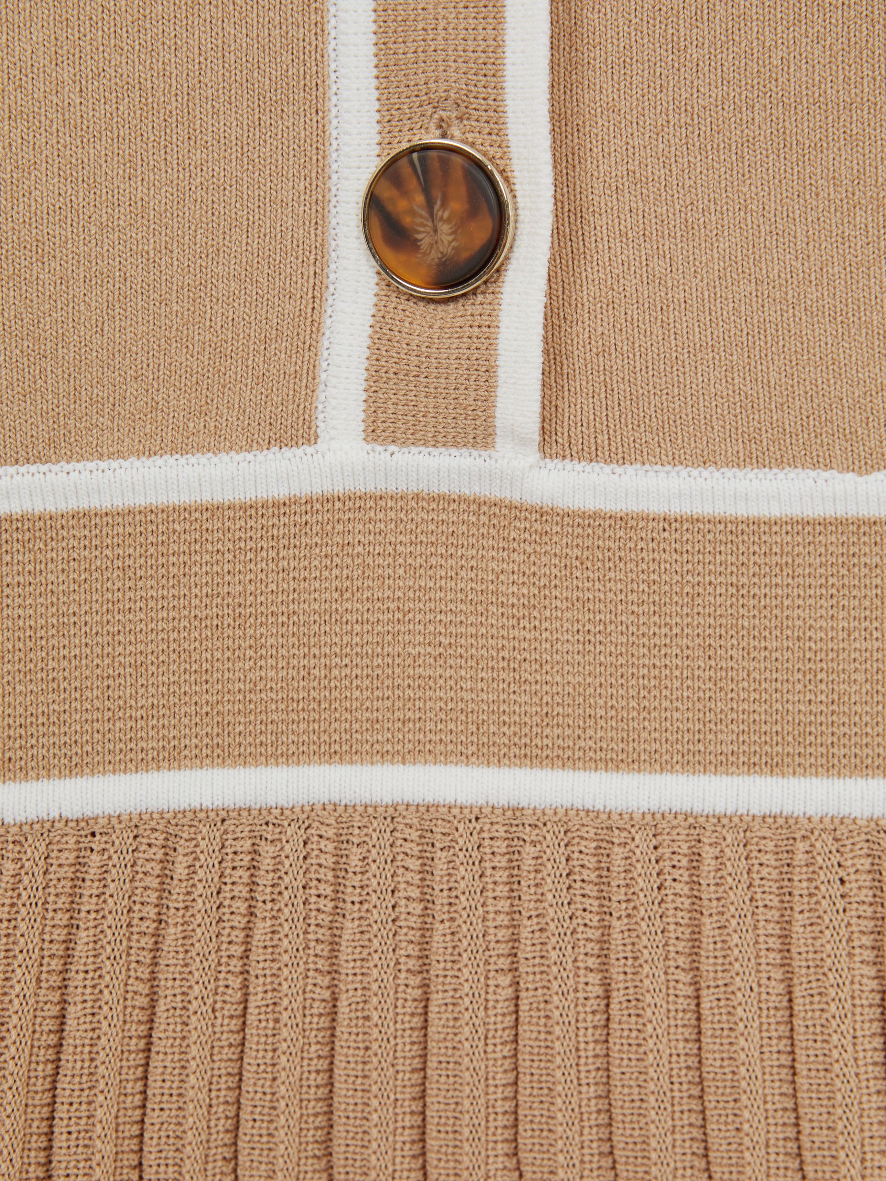 9-14 yrs Knitted Polo Skater Dress in Camel - Image 6 of 6