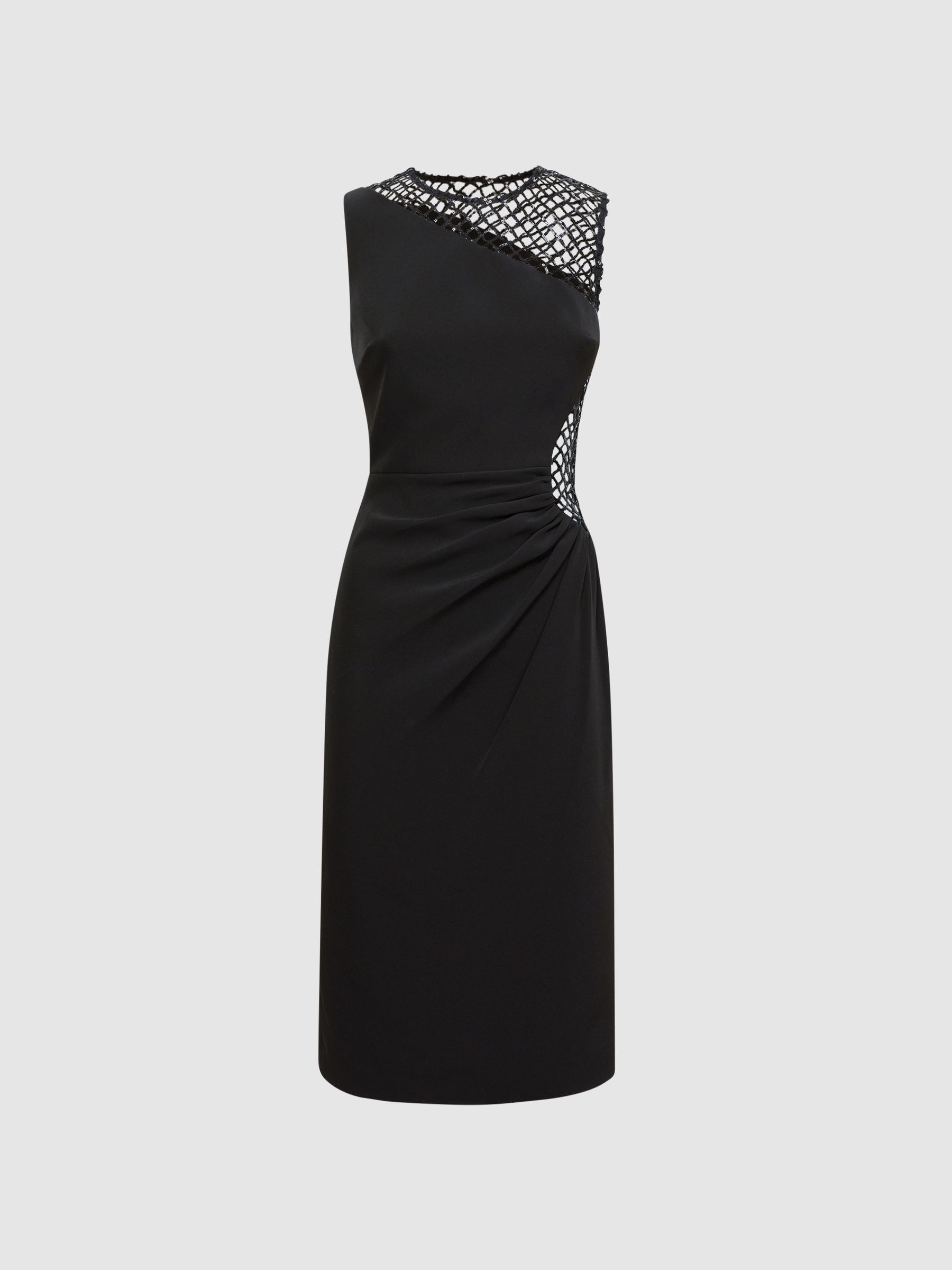 Halston Sequin Midi Dress in Black - Image 2 of 6