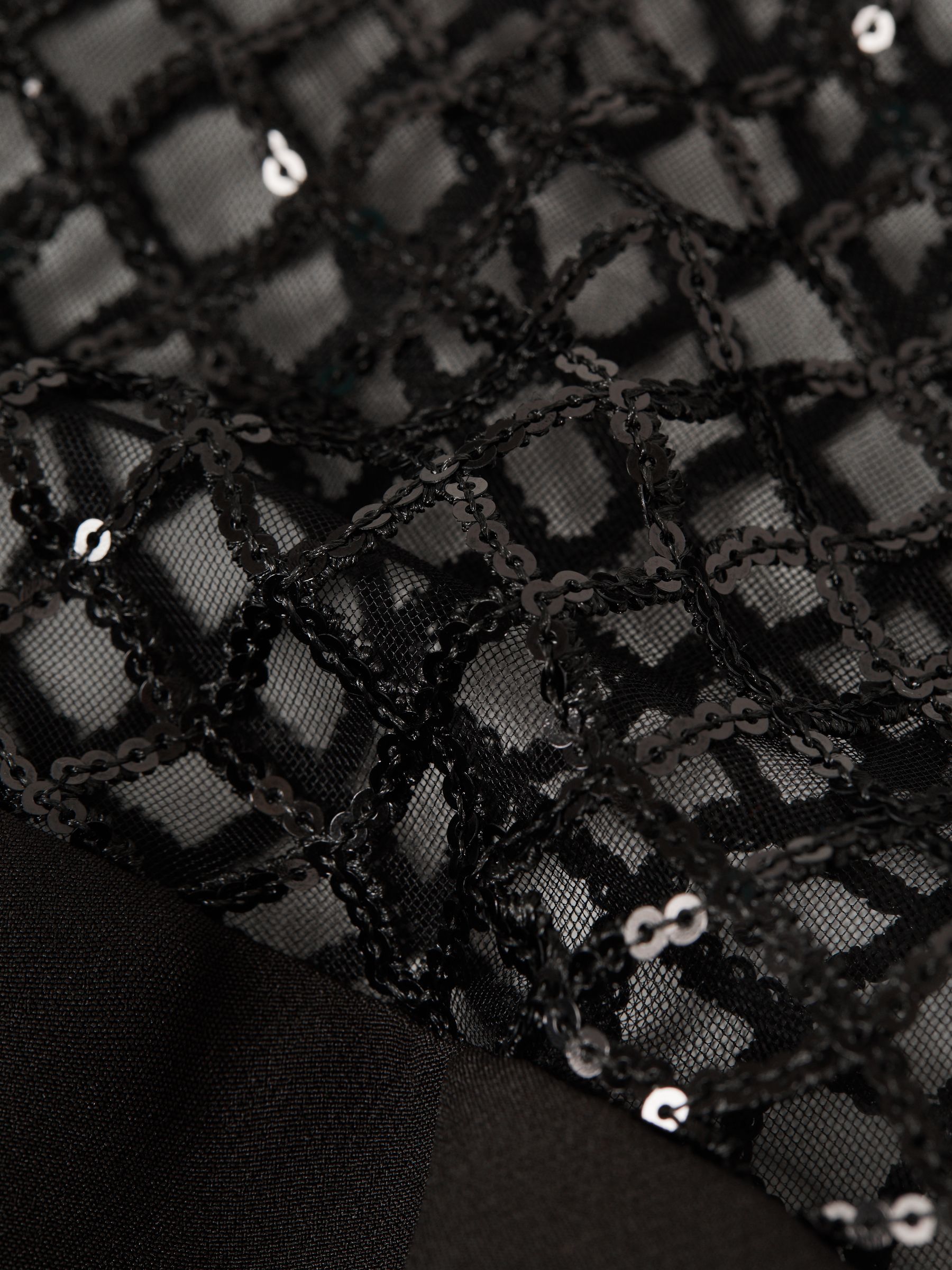 Halston Sequin Midi Dress in Black - Image 6 of 6