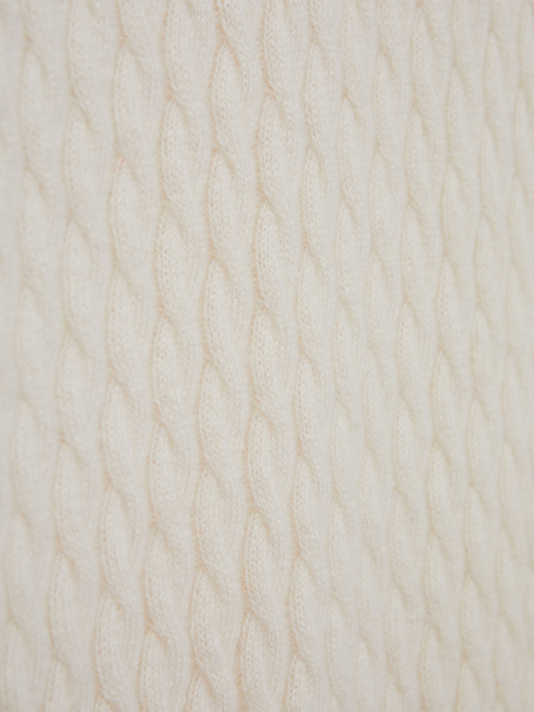 Atelier Cashmere Cable Knit Half-Zip Funnel Neck Jumper in Cloud White - Image 6 of 6