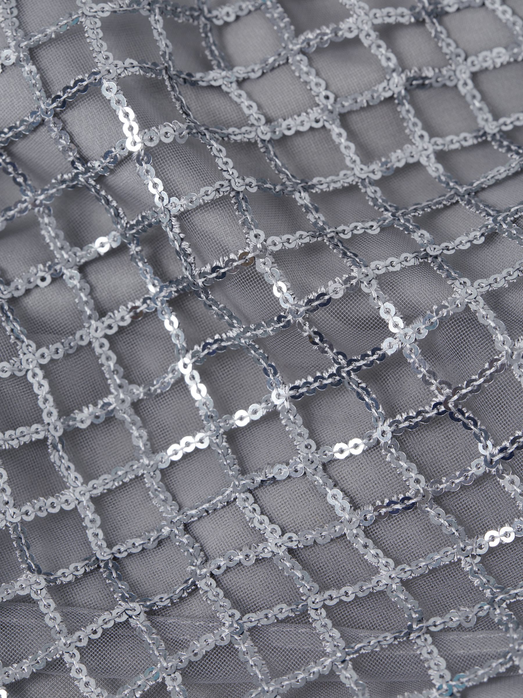 Halston Embellished Lattice Maxi Dress in Gunmetal - Image 6 of 6