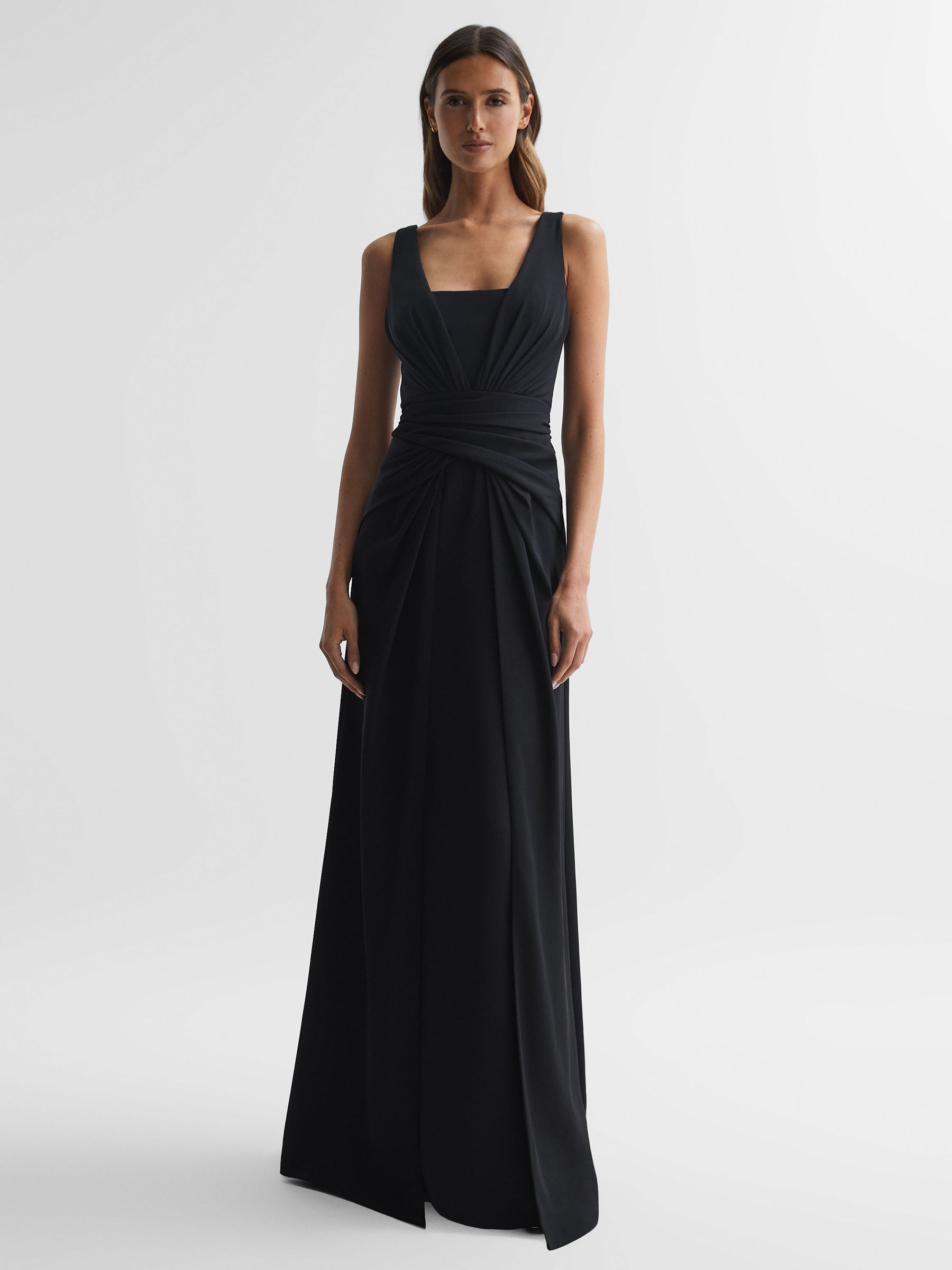 Halston Wrap Maxi Dress in Black - Image 1 of 6