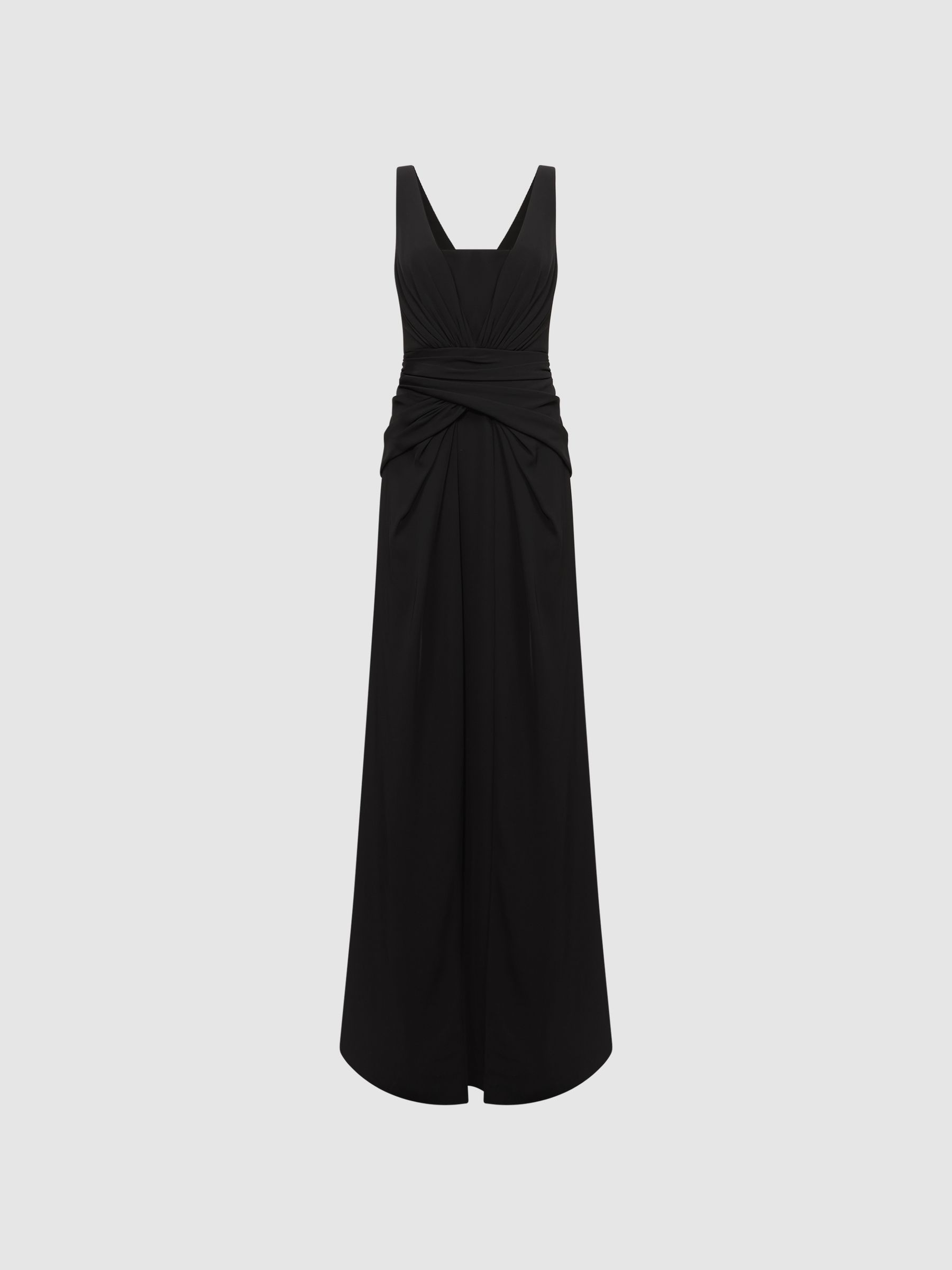 Halston Wrap Maxi Dress in Black - Image 2 of 6