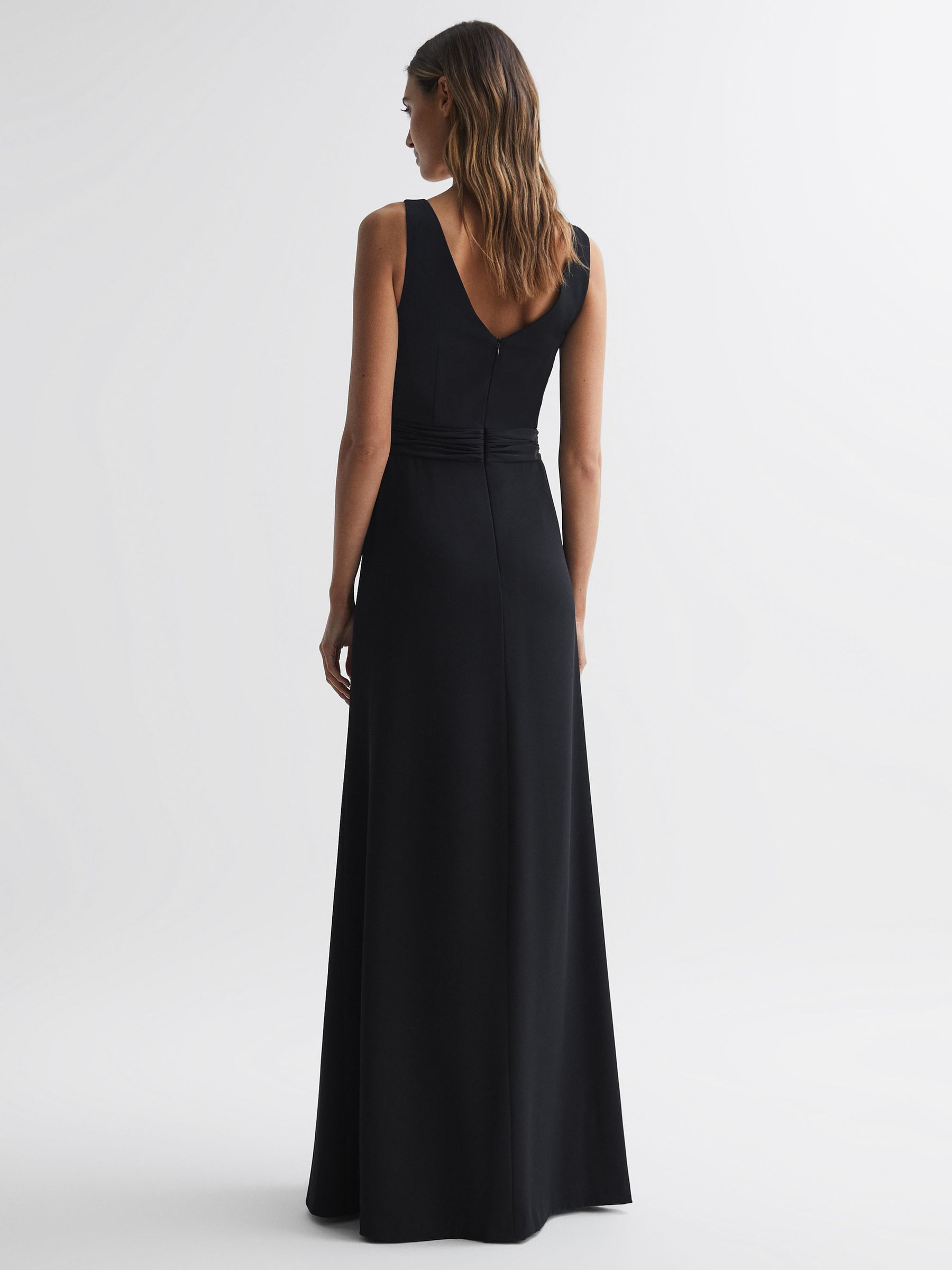 Halston Wrap Maxi Dress in Black - Image 4 of 6