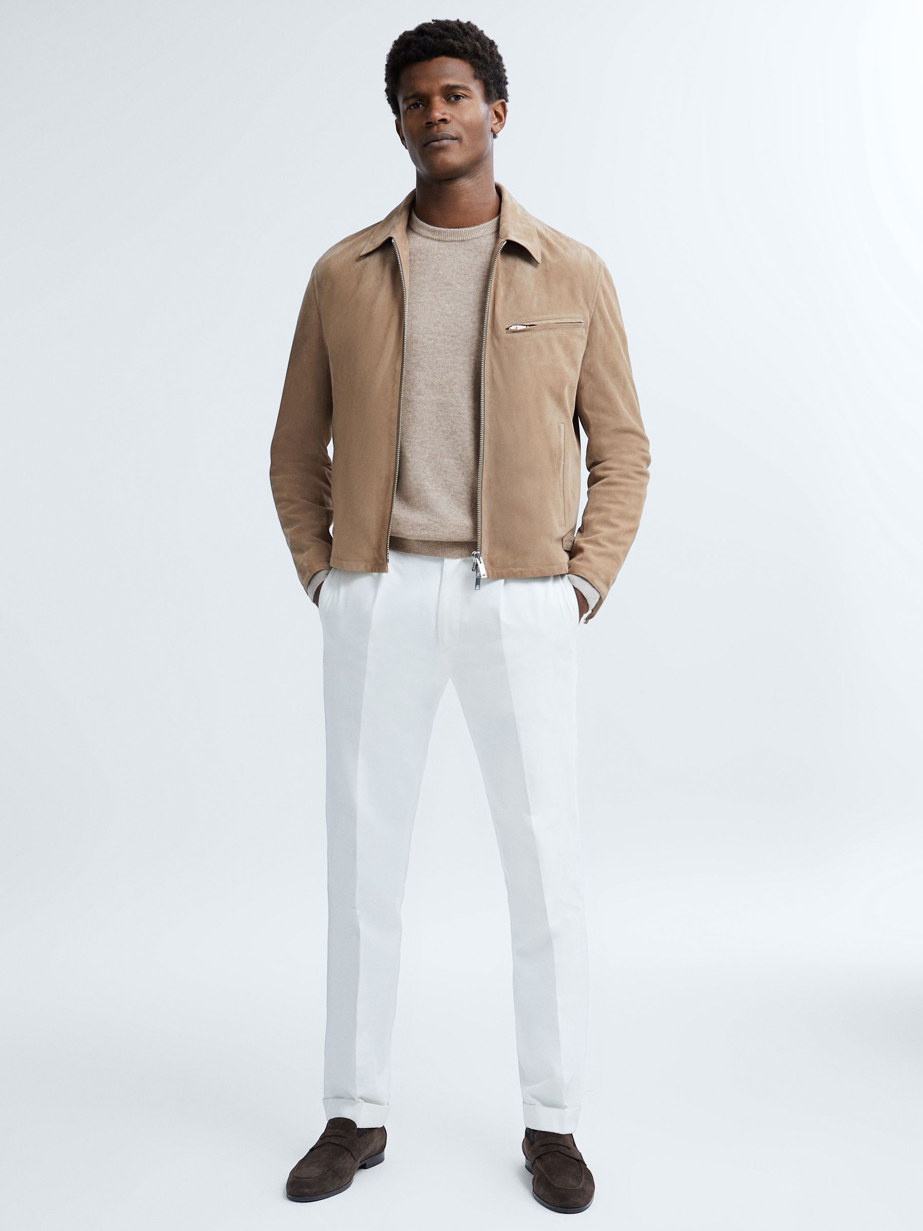 Atelier Cashmere Crew Neck Jumper in Sand Melange - Image 3 of 6