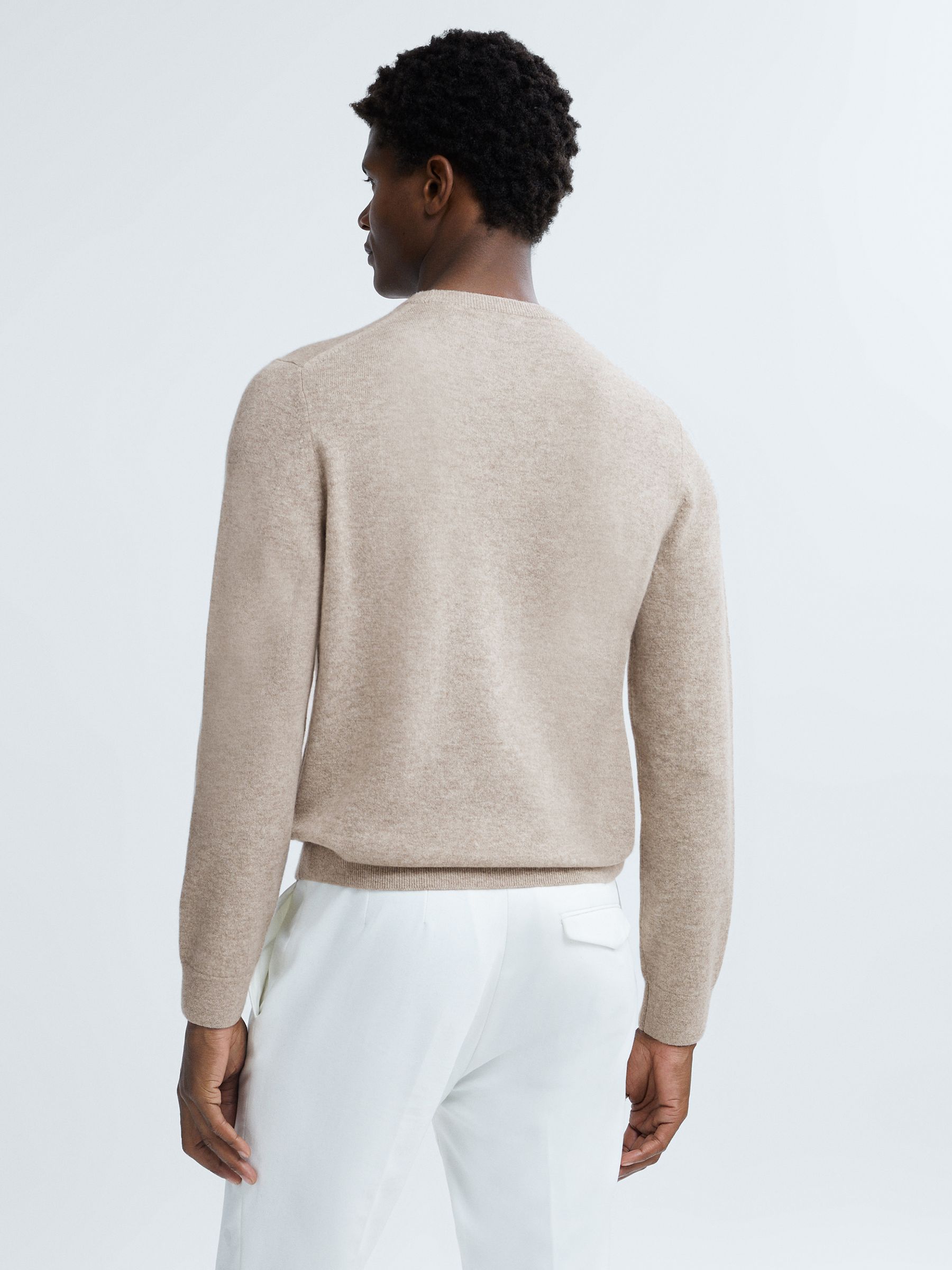 Atelier Cashmere Crew Neck Jumper in Sand Melange - Image 5 of 6