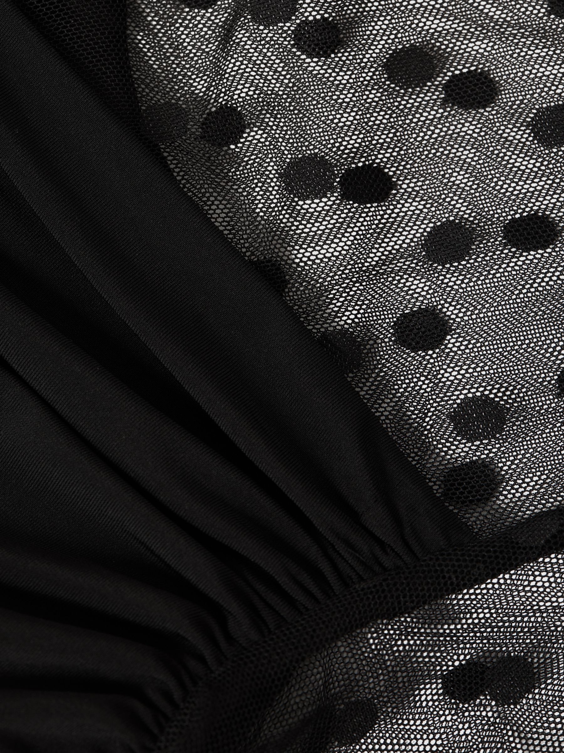 Halston Polka Dot Mini Dress in Black - Image 6 of 6