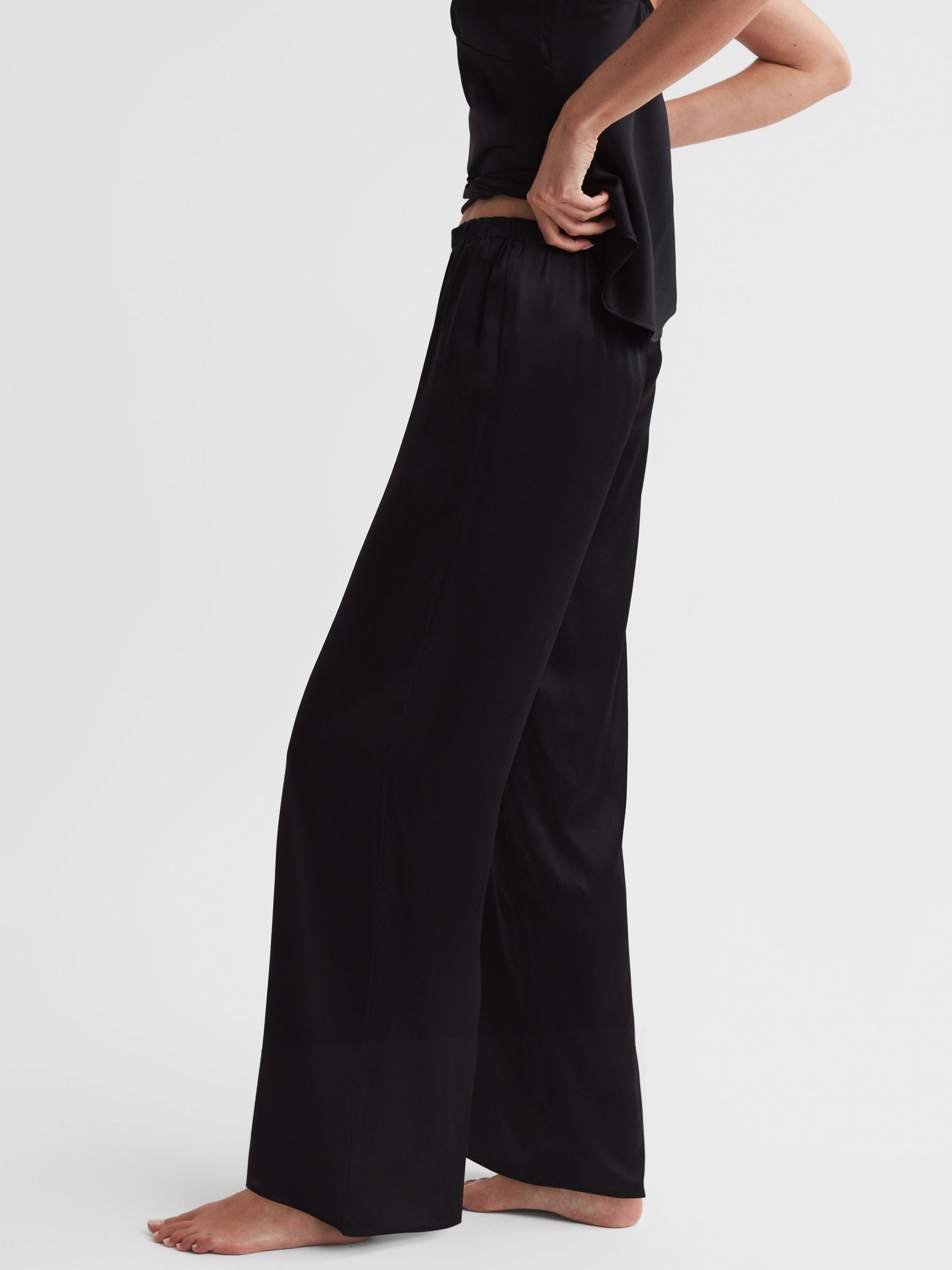Maison Essentiele Silk Lounge Pants in Black - Image 4 of 4
