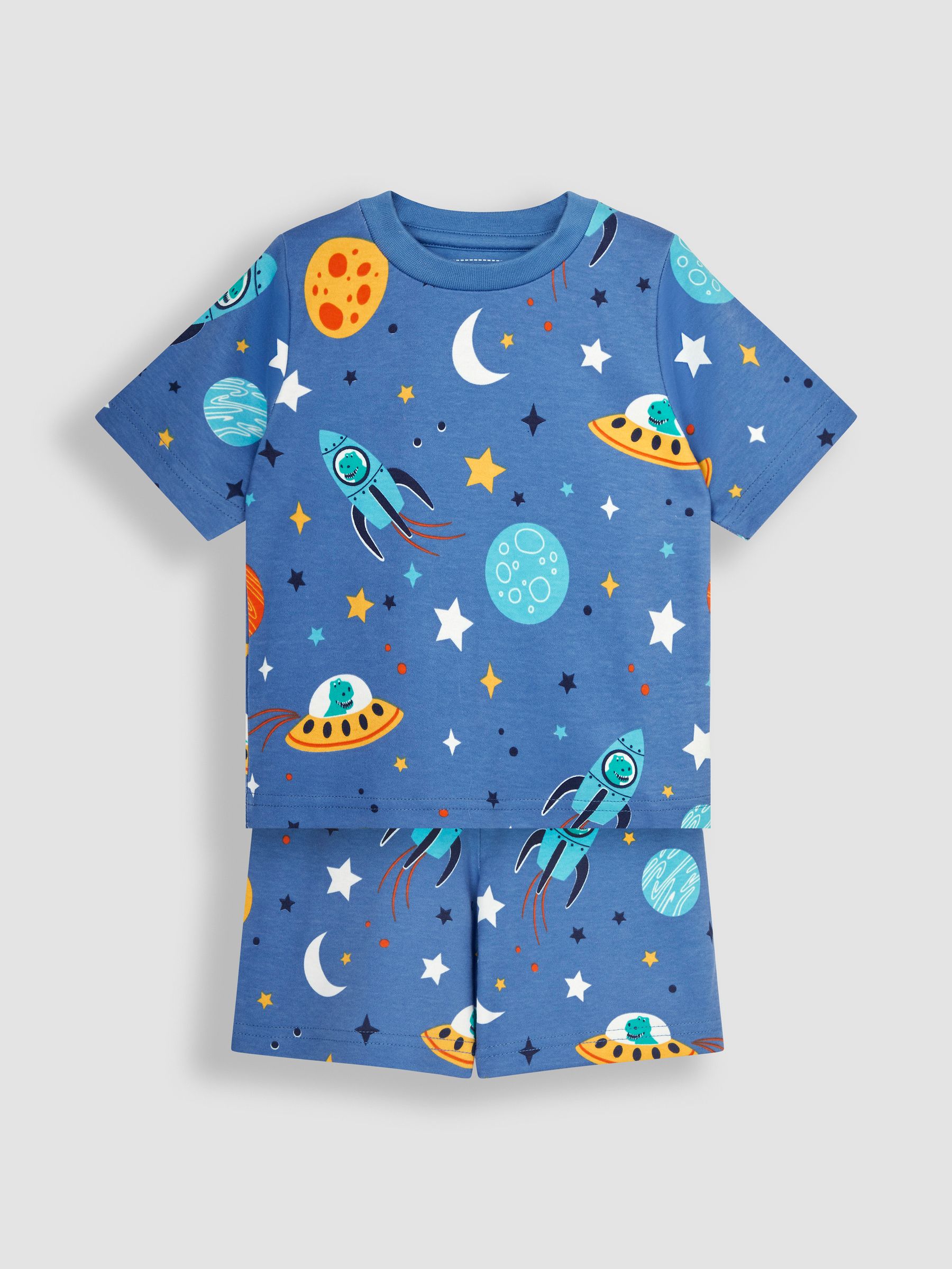 Glow In The Dark Jersey Pyjamas in Space - Image 3 of 7